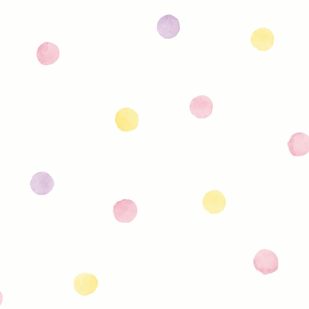 Spotty Polka Dot wallpaper in pink & yellow. I Love Wallpaper