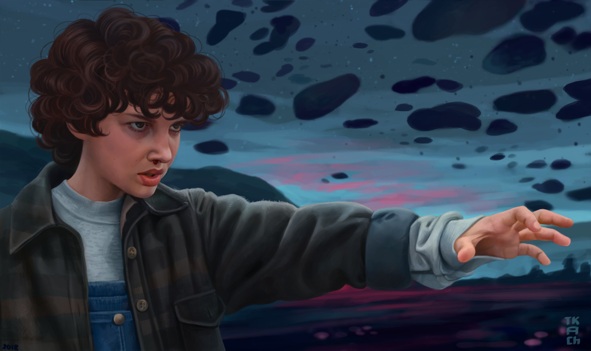 Stranger Things Eleven Artwork 1366x768 Resolution HD 4k Wallpaper, Image, Background, Photo and Picture