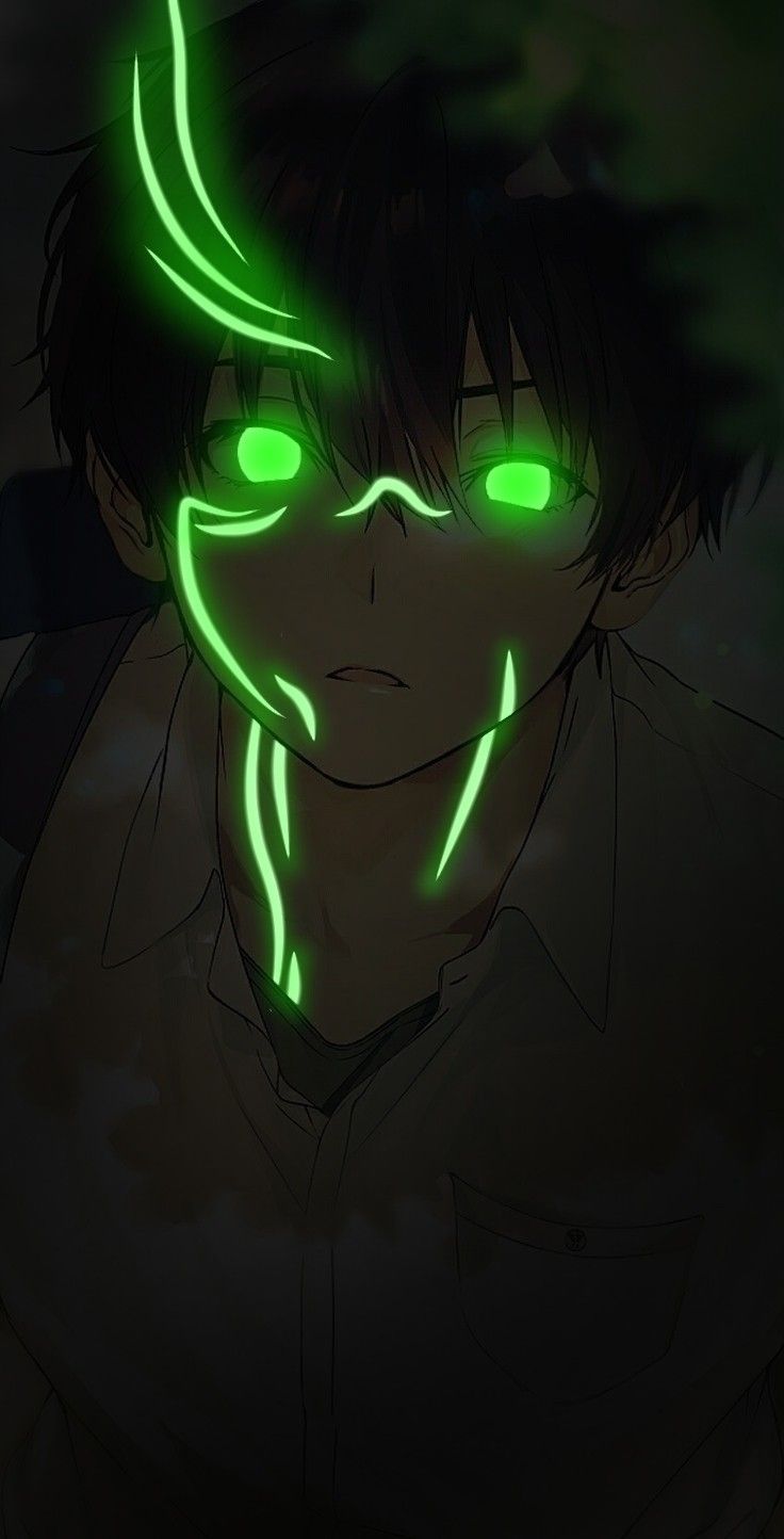 Glow-in-the-dark anime character illustration