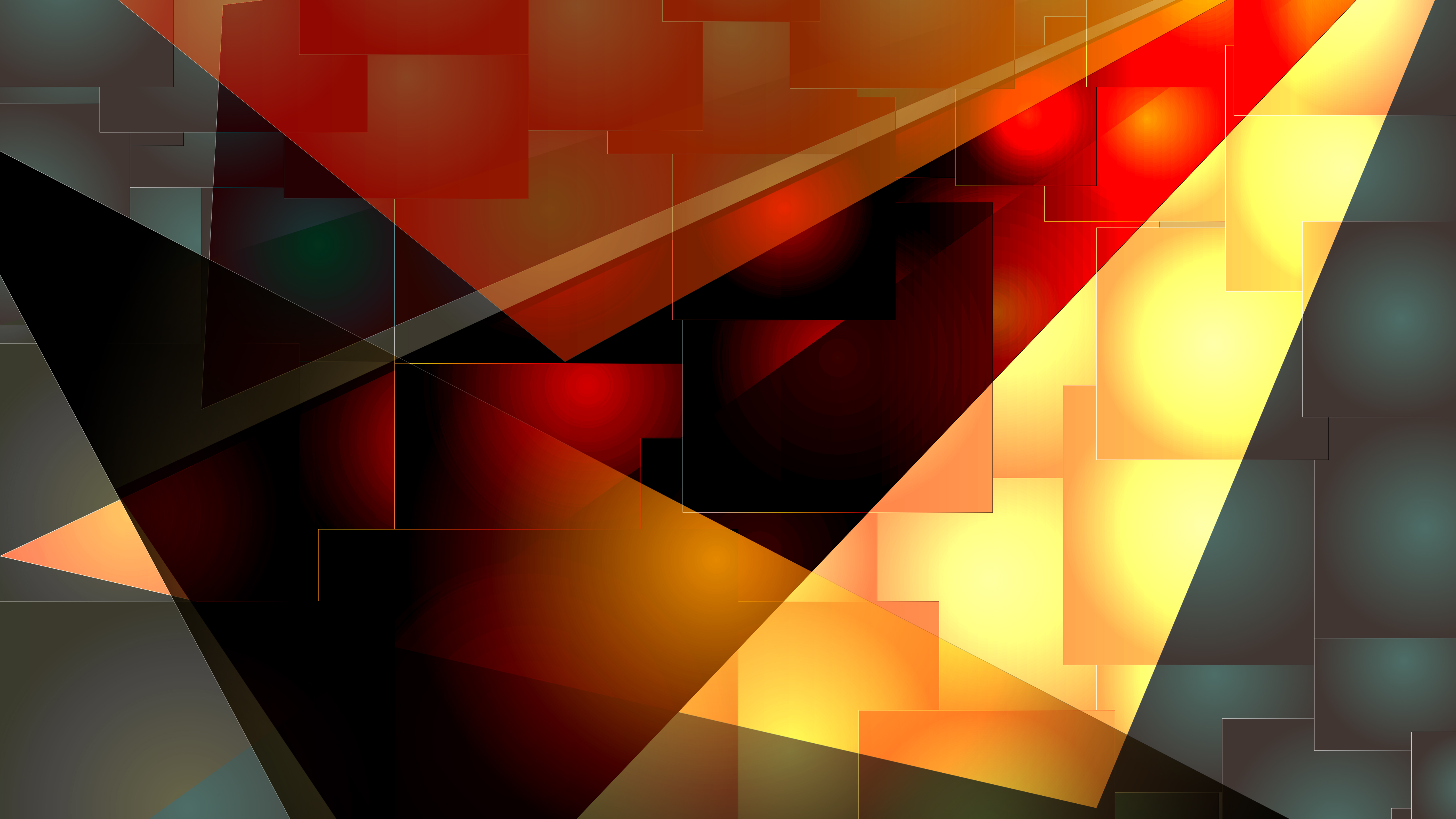 Red Orange Black Geometry 4K 5K HD Abstract Wallpaper