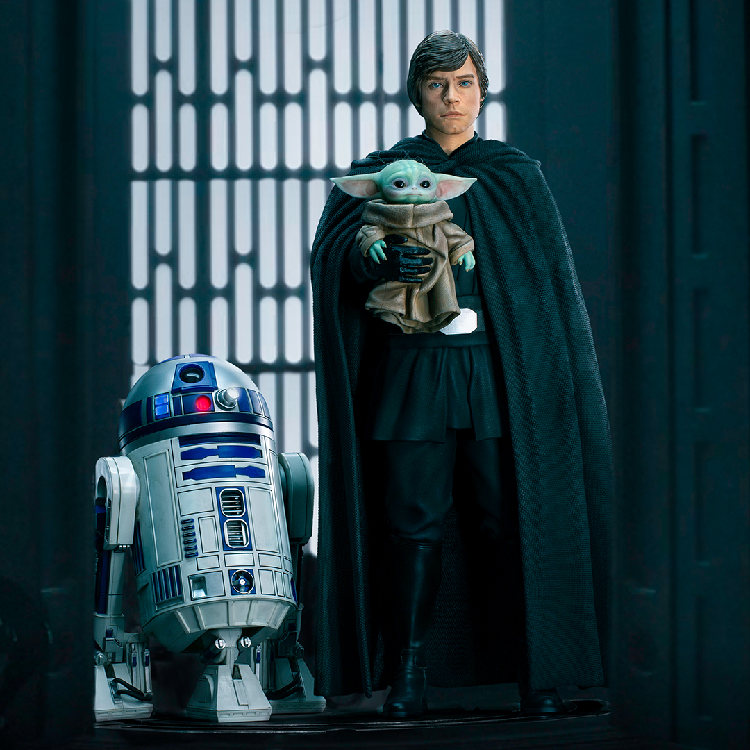 Iron Studios Luke Skywalker, R2 D2 And Grogu Mandalorian Replica 1 4&J Toy Collectibles