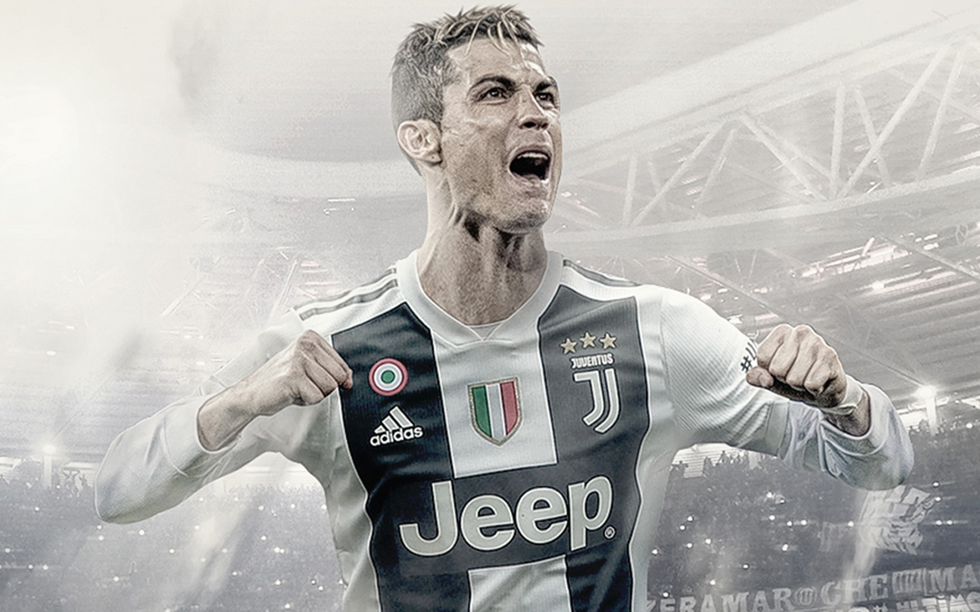 Download wallpaper Cristiano Ronaldo, fan art, creative, CR7 Juve, Juventus, soccer, Serie A, Bianconeri, Ronaldo, CR joy, footballers, Juventus FC for desktop with resolution 1920x1200. High Quality HD picture wallpaper