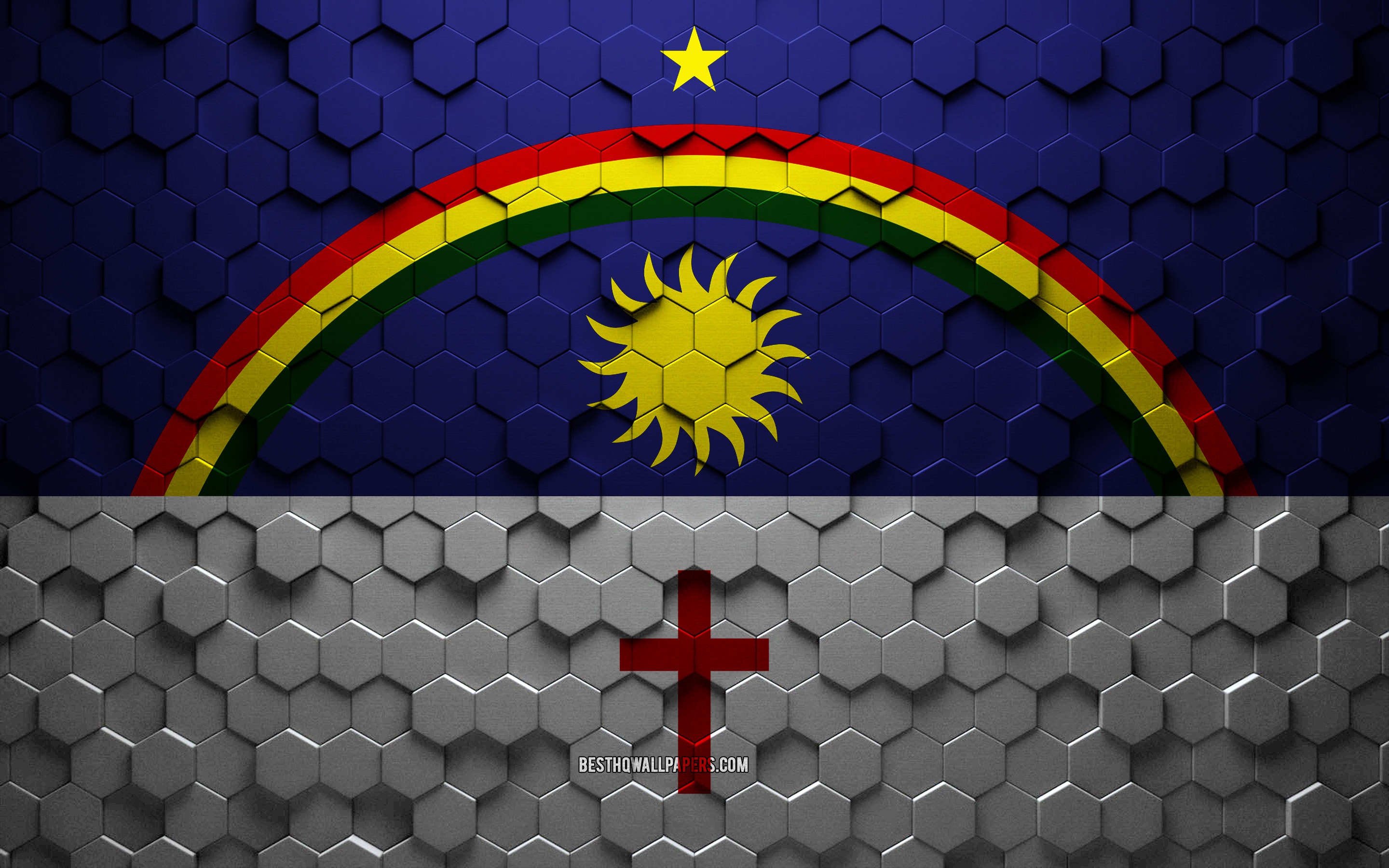 Download wallpaper Flag of Pernambuco, honeycomb art, Pernambuco hexagons flag, Pernambuco, 3D hexagons art, Pernambuco flag for desktop with resolution 2880x1800. High Quality HD picture wallpaper