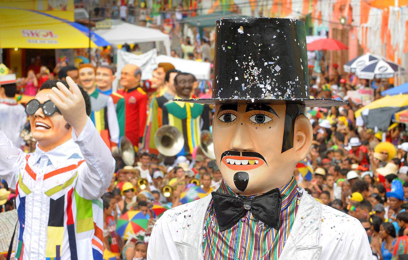 Wallpaper carnival, Brazil, giant puppets, Pernambuco, Olinda image for desktop, section праздники
