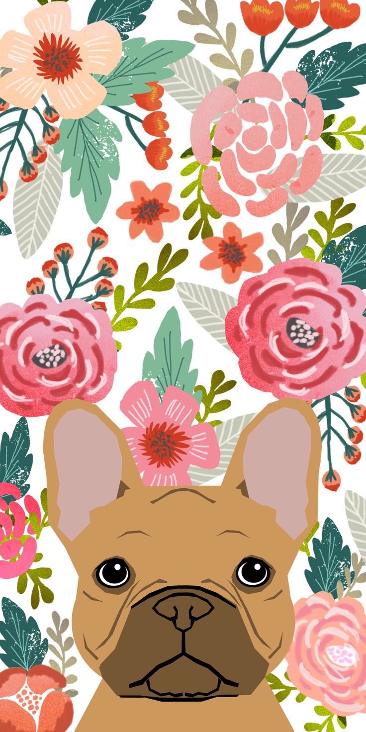CASETiFY #floral #bulldog #animals #dogs #cute #art #wallpaper #ideas. Art wallpaper, Cute wallpaper, Dog wallpaper