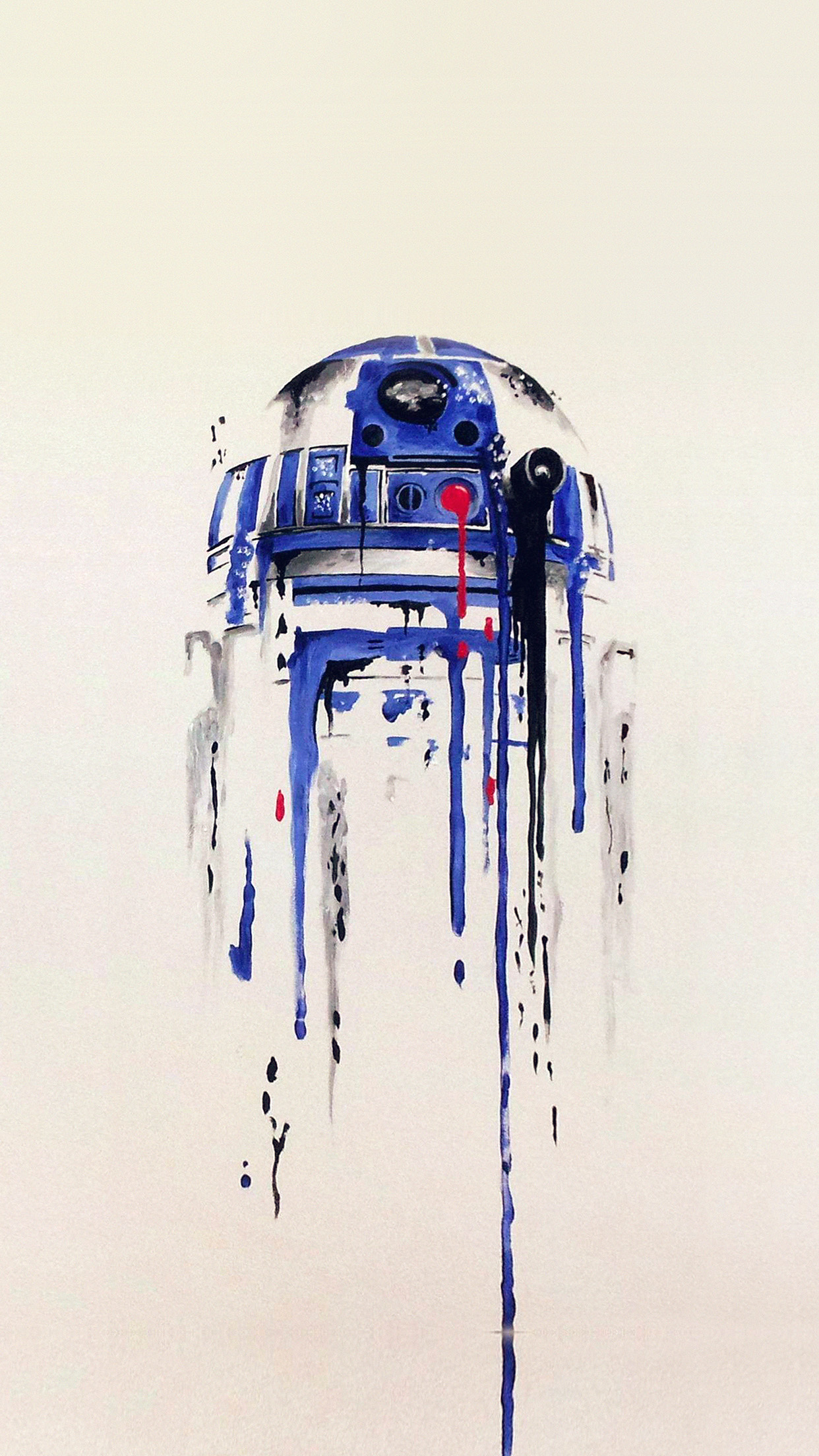 r2 d2 minimal painting starwars art illustration