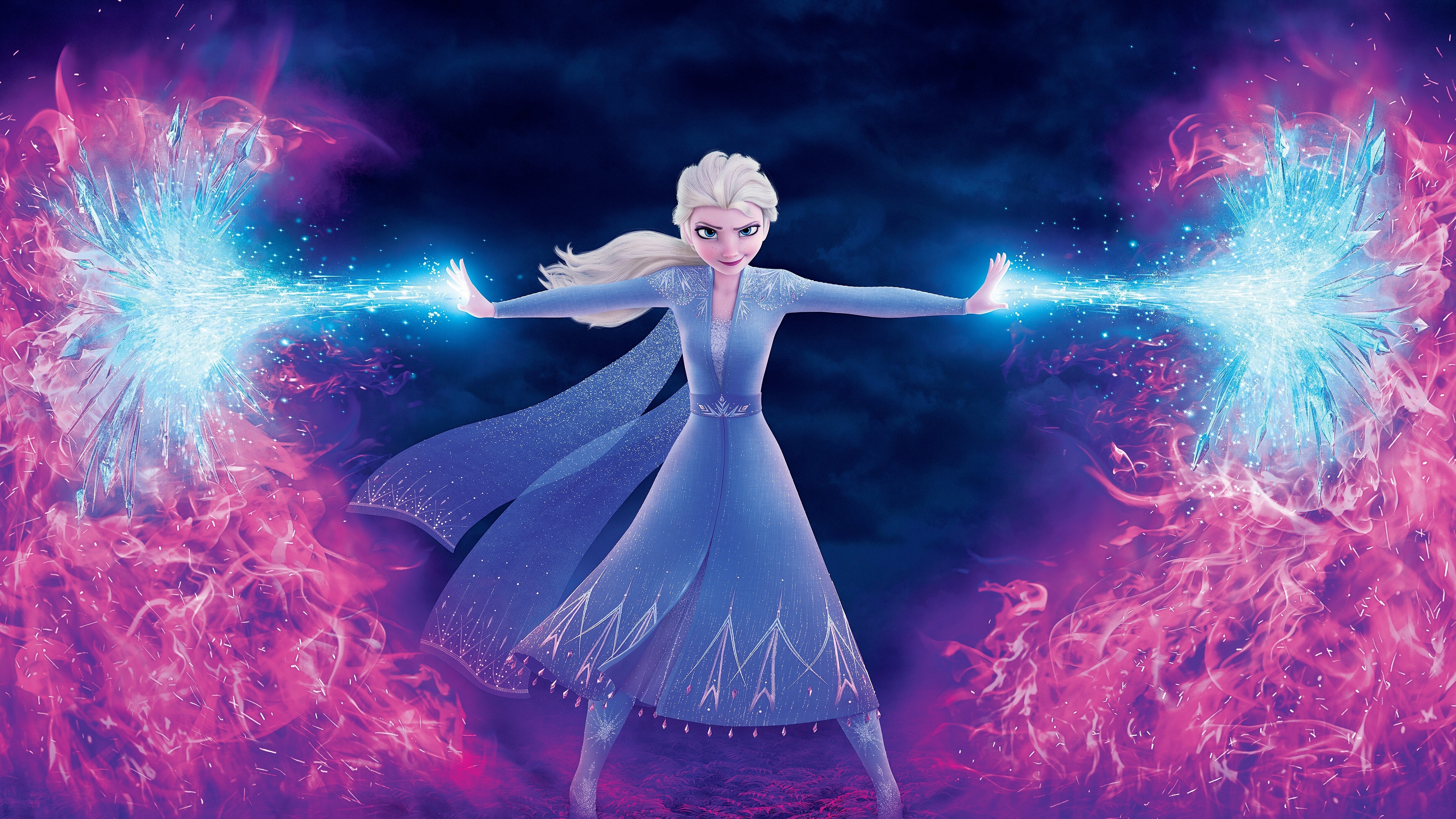 Frozen Wallpaper 4K, Elsa, Disney Princess, Animation