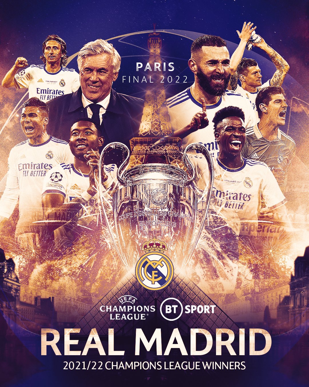 Real Madrid UEFA Champions League Champions 2022 wallpapers