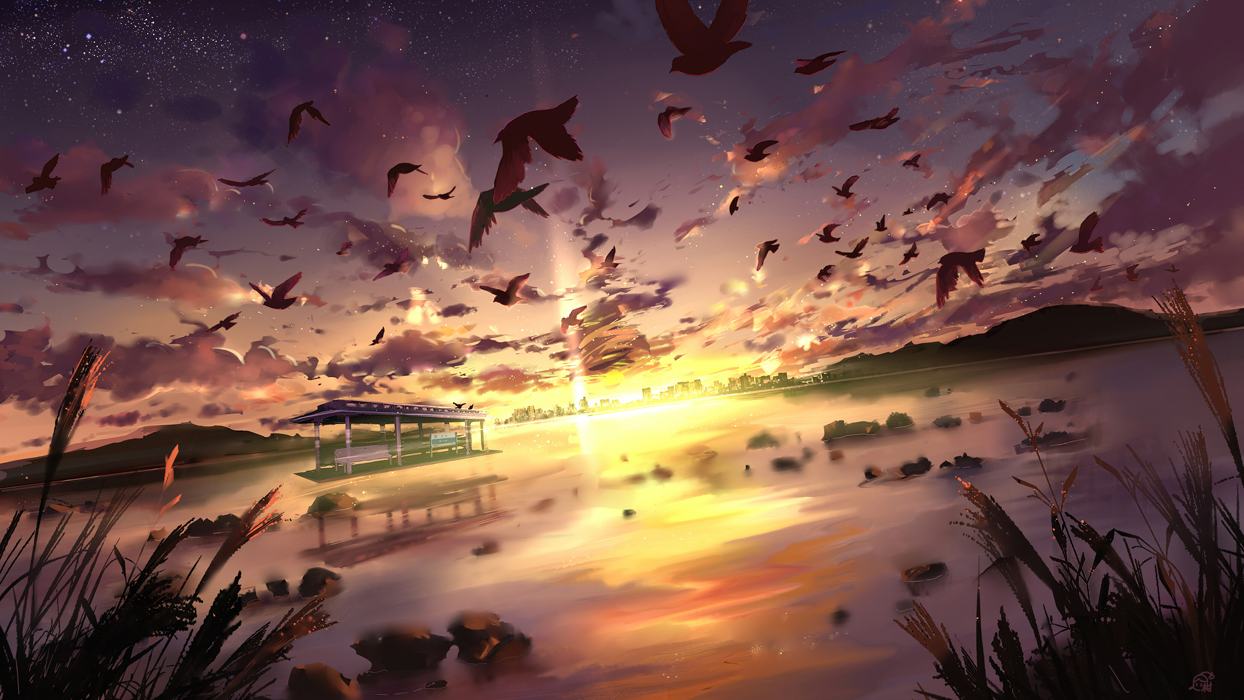 Free download Anime Scenery Wallpaper Anime Landscape 491322 HD Wallpaper [2559x1440] for your Desktop, Mobile & Tablet. Explore Cool Anime Landscape Wallpaper. Cool Anime Landscape Wallpaper, Cool Landscape Wallpaper, Cool Anime Background