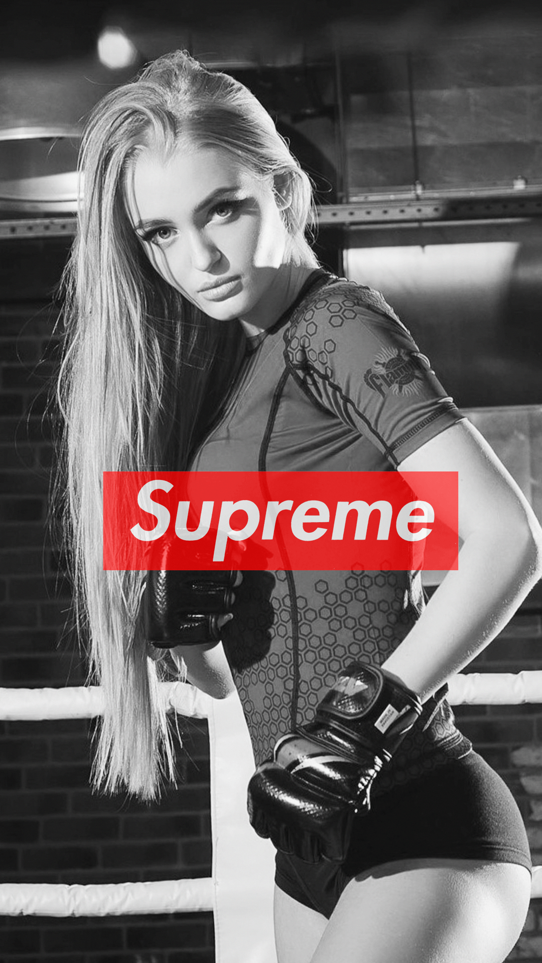 Girl Supreme Black Wallpaper