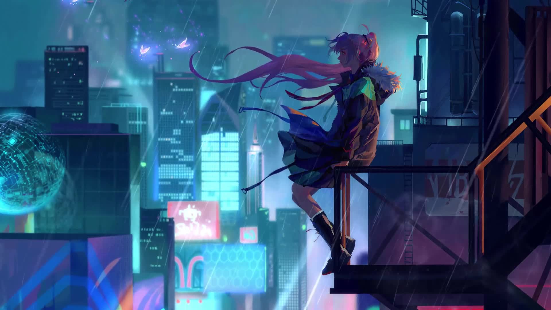 Anime Night City Rain Wallpapers - Wallpaper Cave