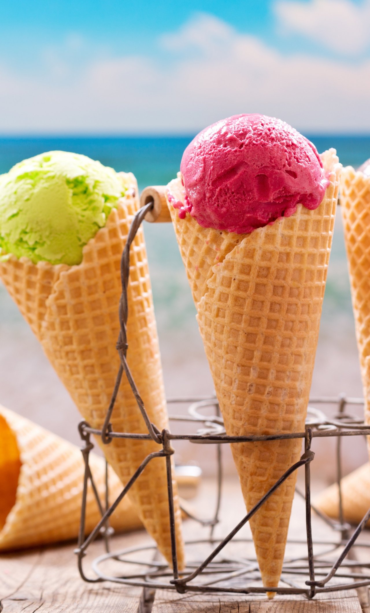 Download ice cream, waffle cones, summer 1280x2120 wallpaper, iphone 6 plus, 1280x2120 HD image, background, 5114