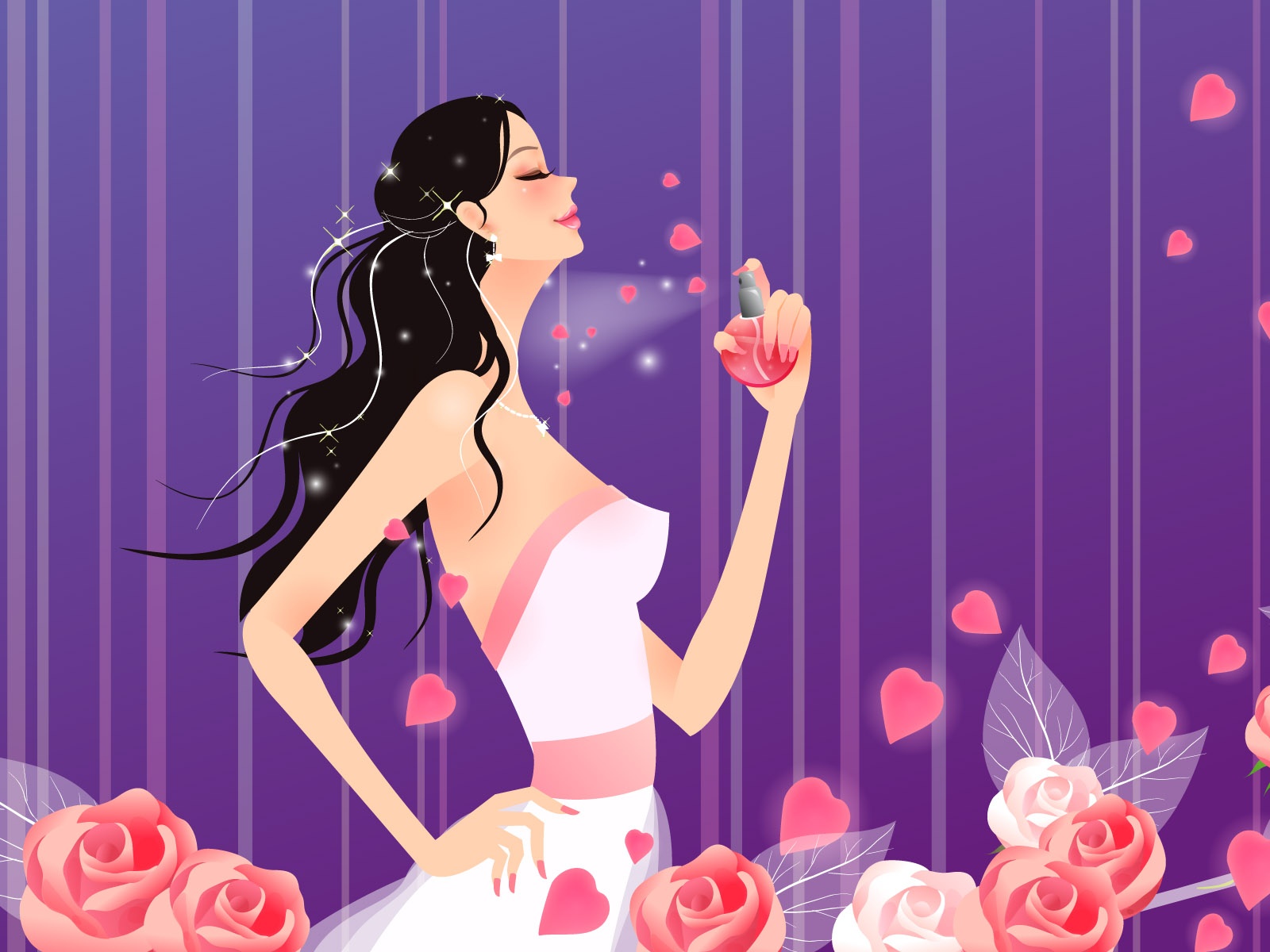 Wallpaper Vector girl fashion perfume 1920x1200 HD Picture, Image