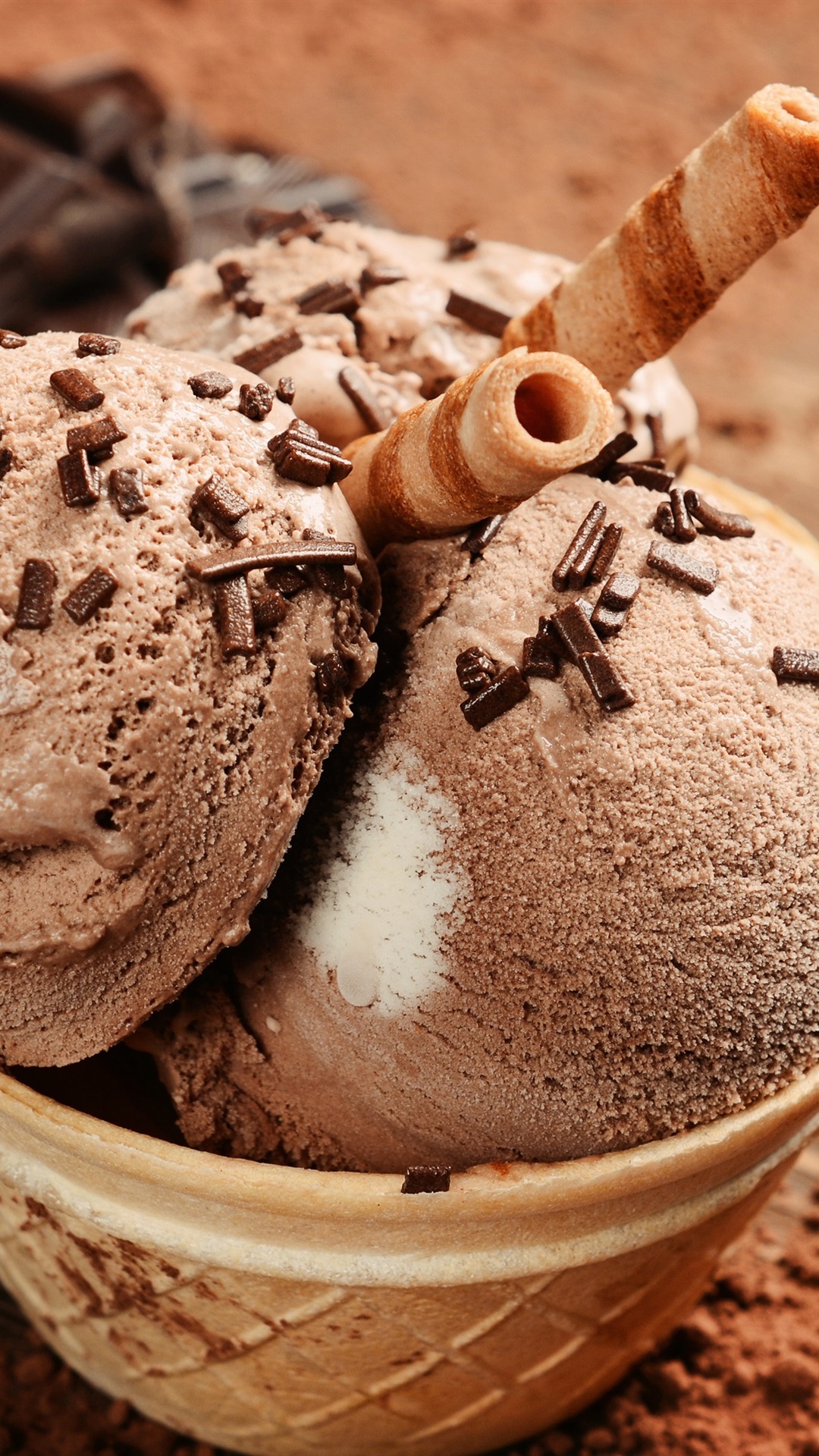 Chocolate Ice Cream, Summer Dessert 1080x1920 IPhone 8 7 6 6S Plus Wallpaper, Background, Picture, Image