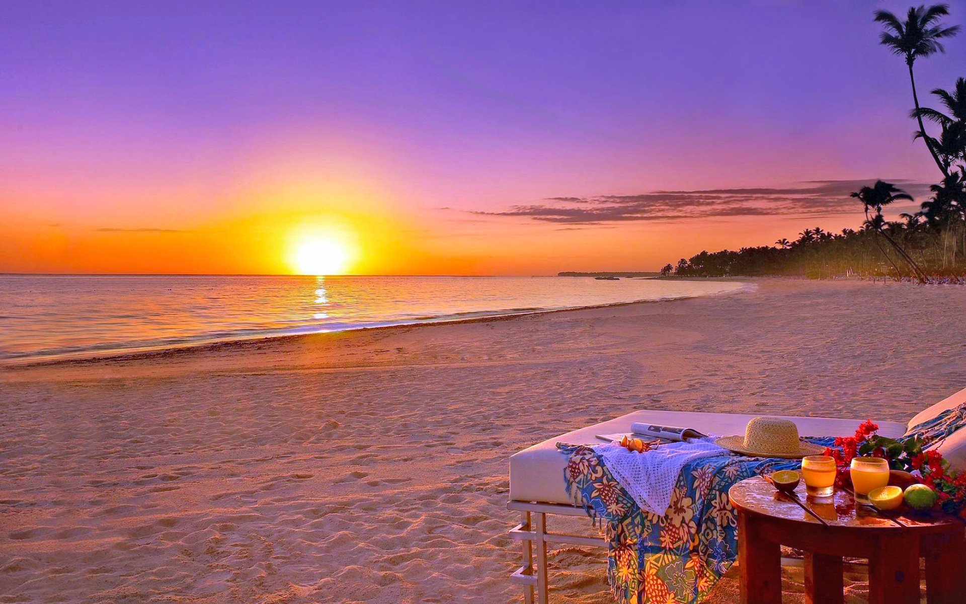 Beach Horizon Sand Sea Sky Summer Sunny Sunset HD WALLPAPER