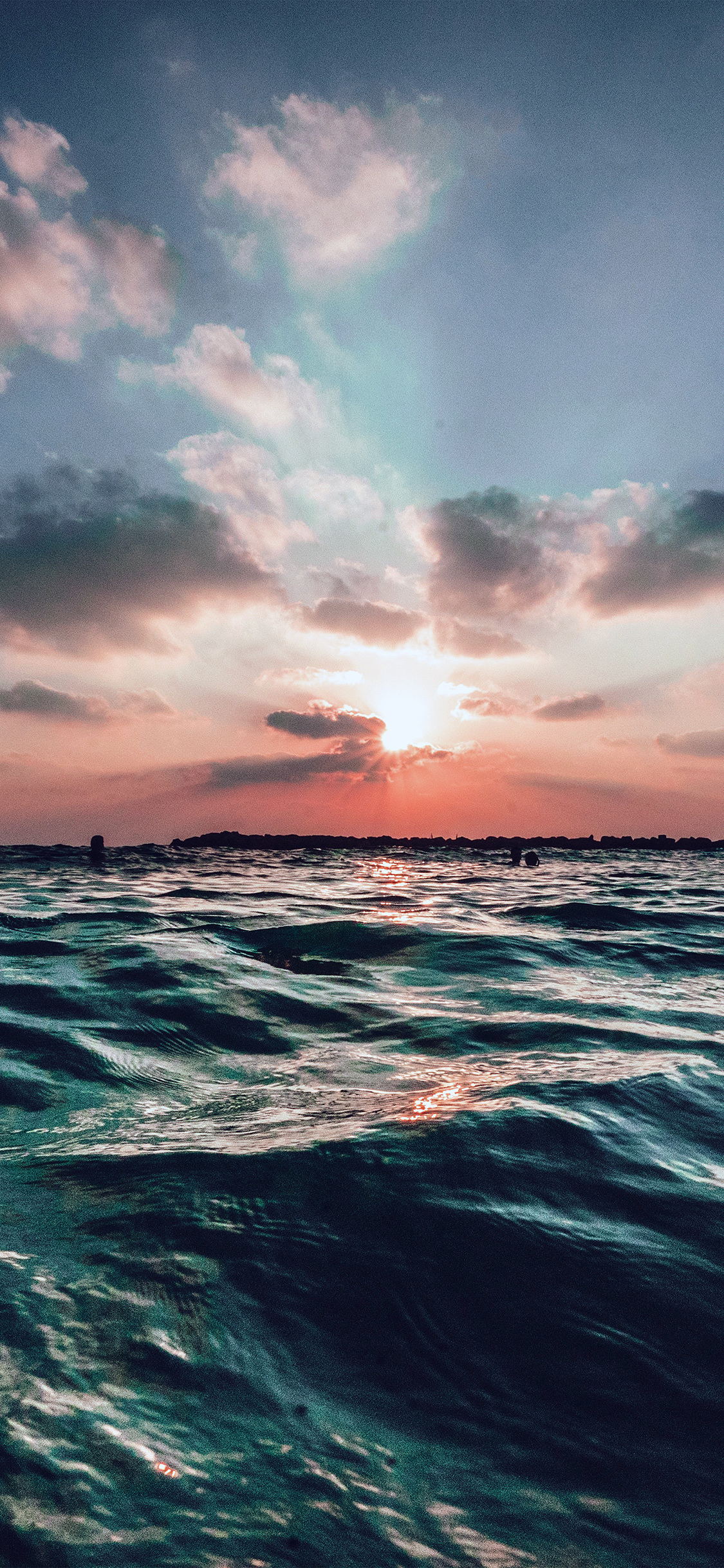 iPhone X wallpaper. sunset sea sky ocean summer blue water nature