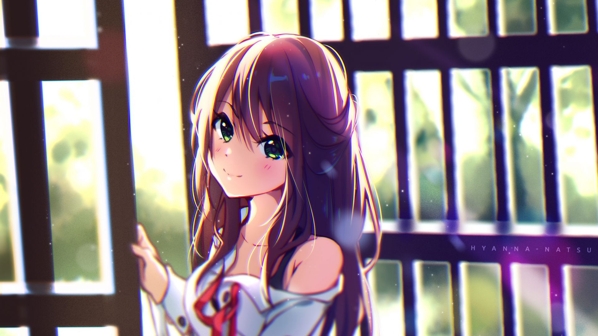 Desktop Wallpaper Cute Long Hair Anime Girl, HD Image, Picture, Background, Sg8dfr
