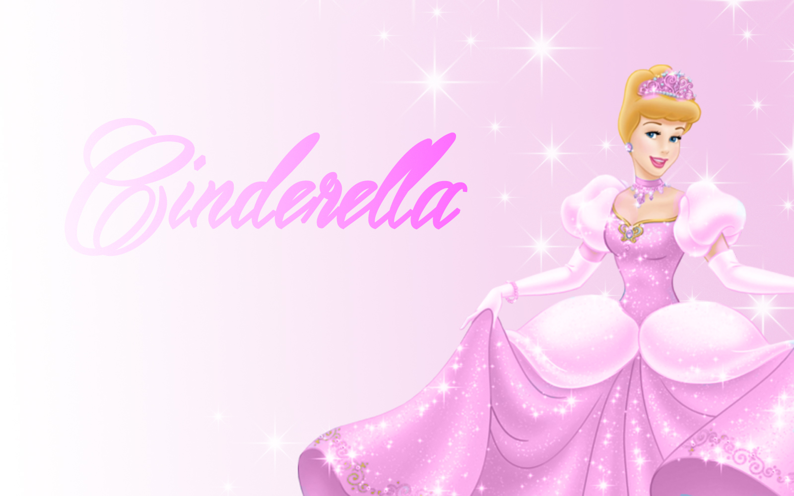 Cinderella in pink Princess Wallpaper