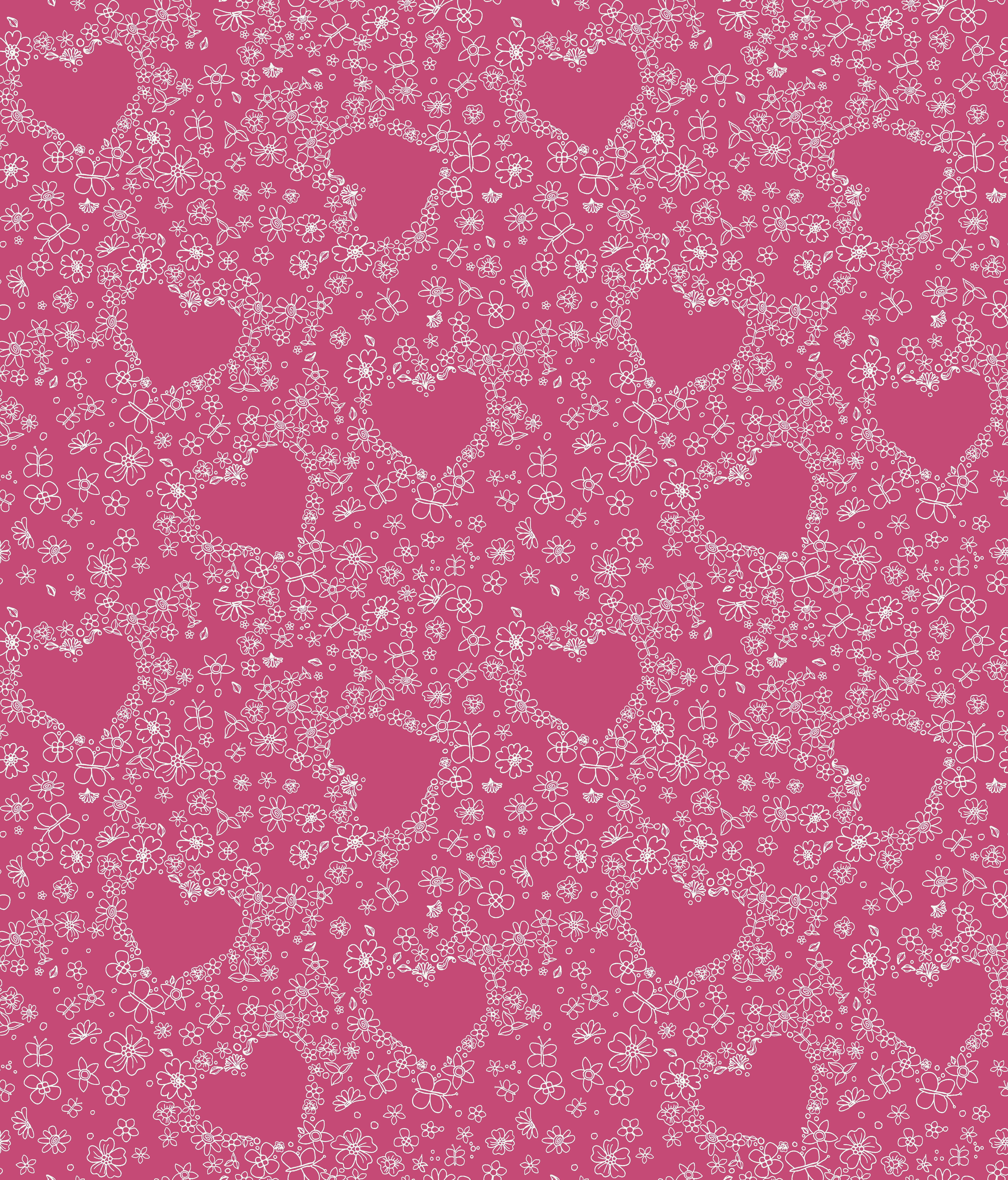 York Wallcovering Disney Princess Pink Hearts Wallpaper