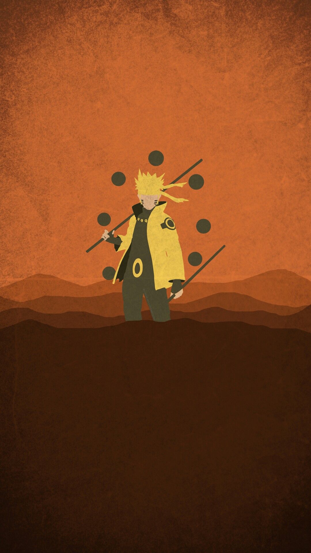 I do not know the artist who created these minimalist wallpaper for the iPhone, but if someone could please make a 'Baryon Mode Naruto that would be amazing