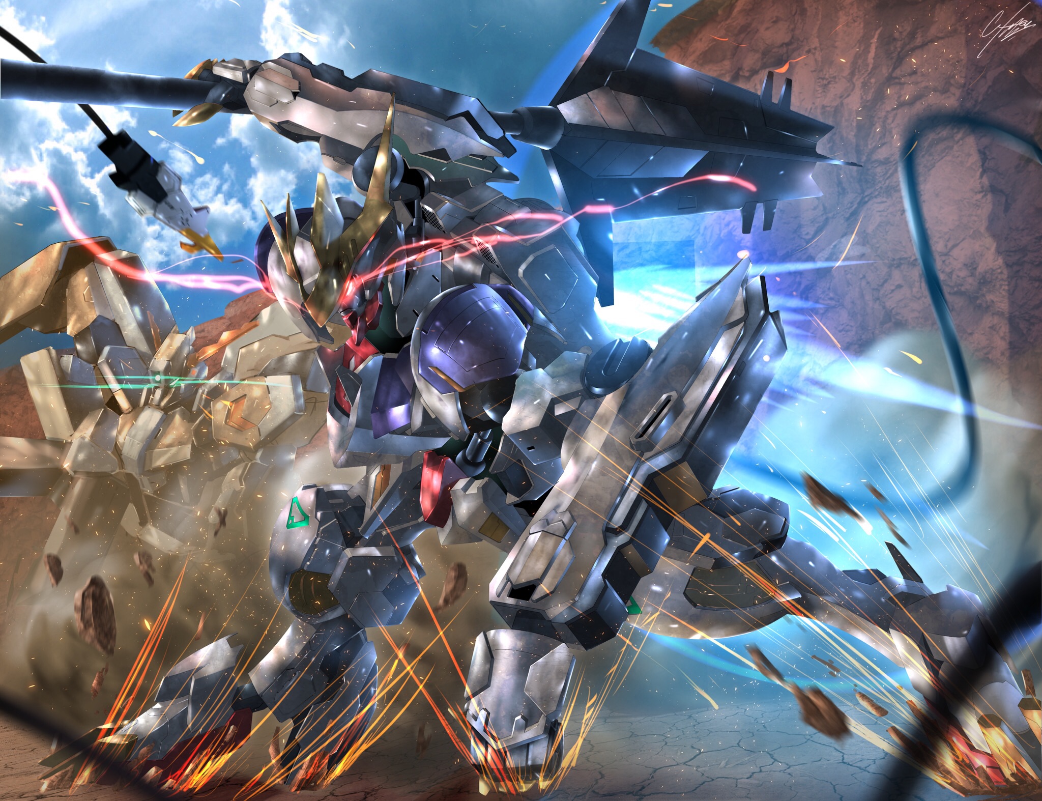 Anime Robot Gundam Mobile Suit Gundam Iron Blooded Orphans Super Robot Wars Gundam Barbatos Lupus Re Wallpaper:2048x1574