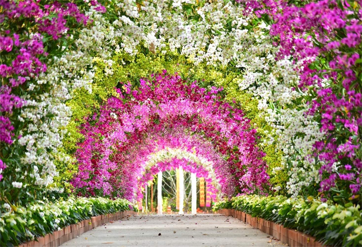 Amazon.com, Laeacco Fabulous Colorful Floral Archway Backdrop 10x7ft Vinyl Beautiful Flowers Summer Garden Scenery Background Wedding Celebration Party Banner Bridal Shower Bride Groom Shoot Wallpaper