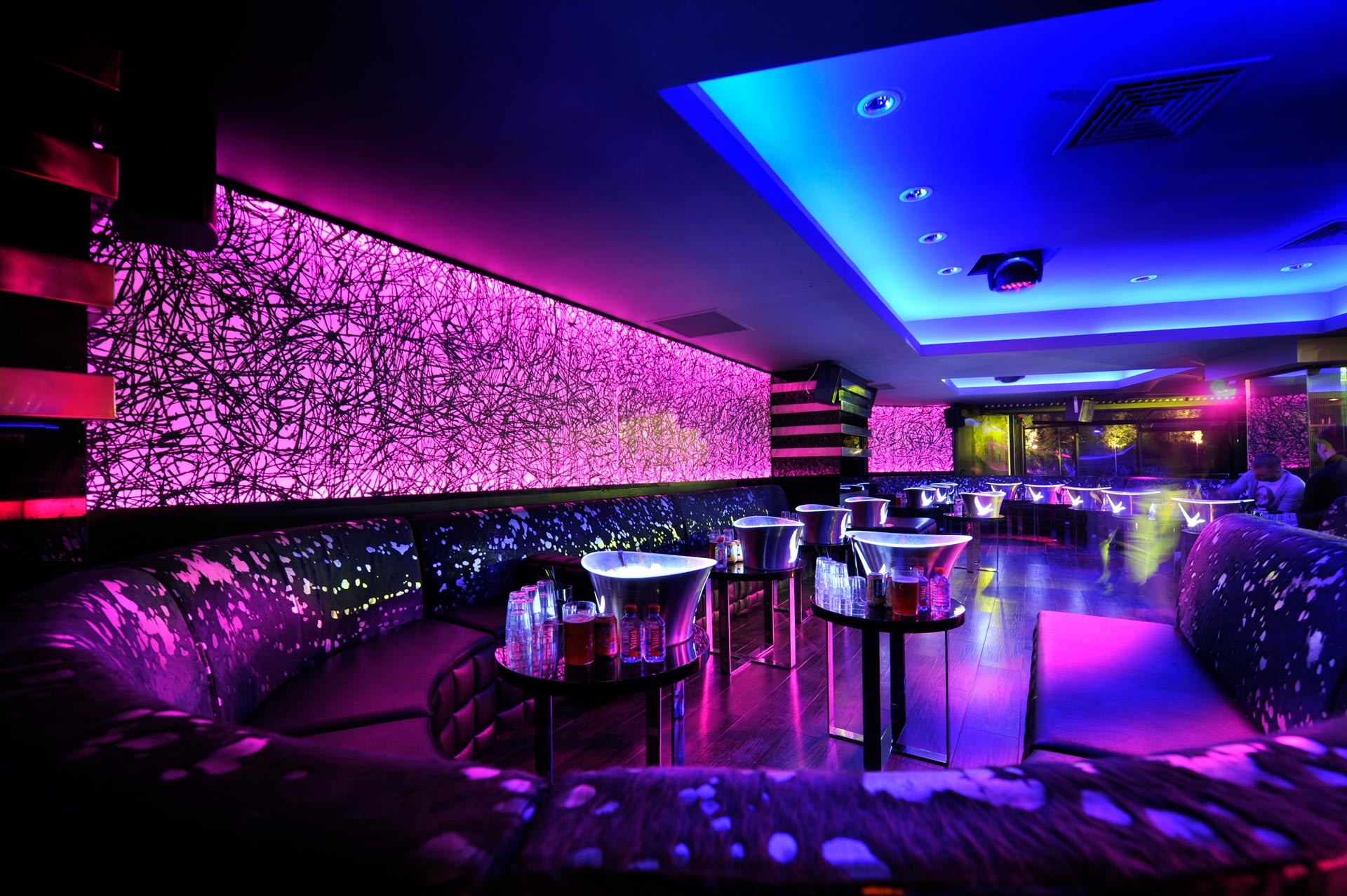 Wonderful Neon Lights In A Night Club Lounge HD Desktop Night Club