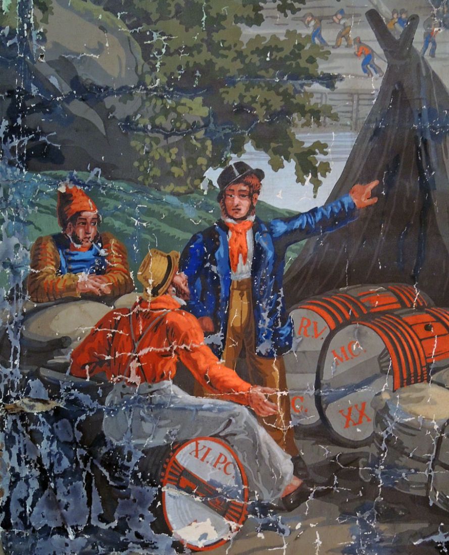 19th Century Woodblock Printed Wallpaper