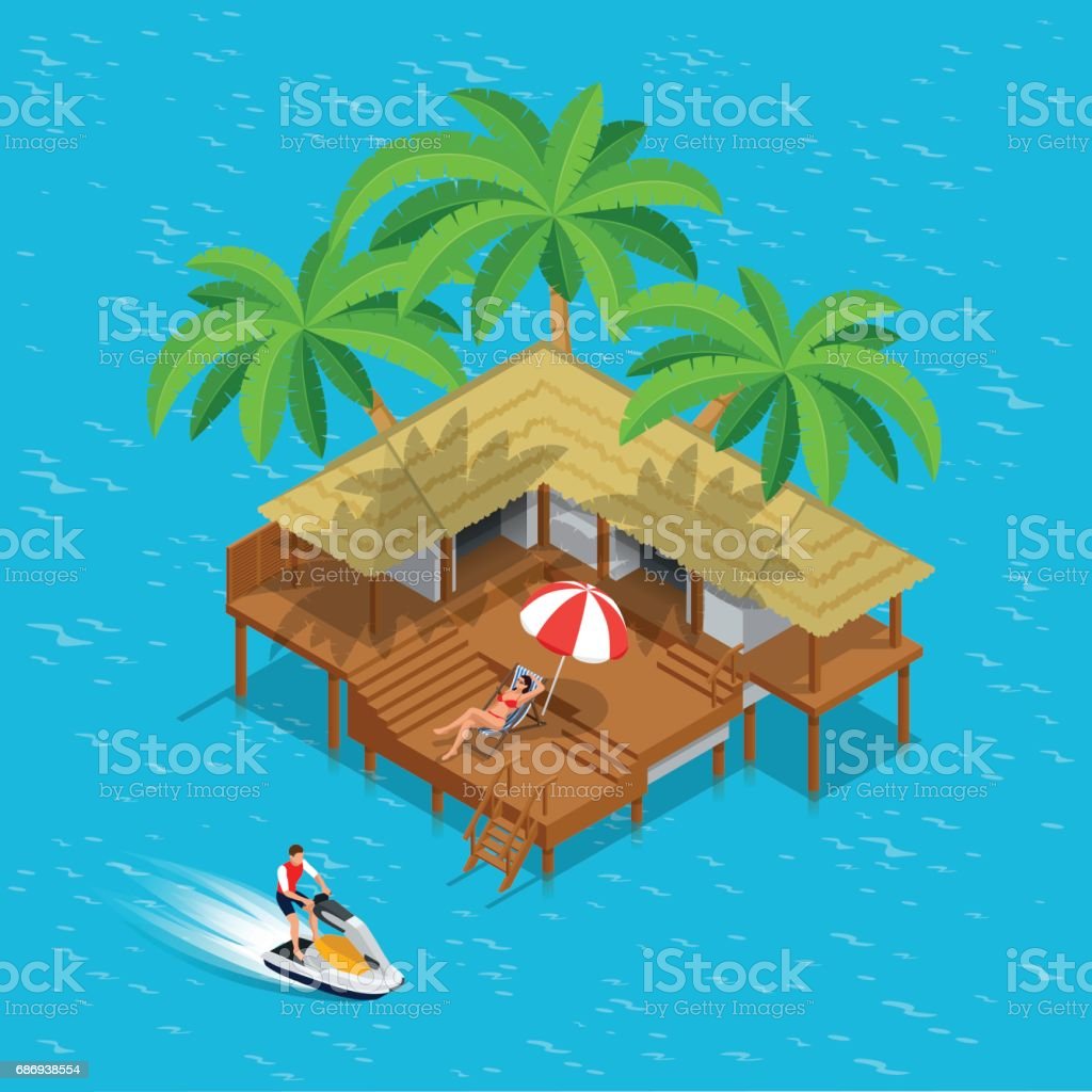 Its Summer Time Or Summer Vacation Concept Vector Background Flat 3D Vector Isometric Illustration Wallpaper Fun Party Background Vector Sky Picture Art Image Design Travel Poster Event Stock Illustration