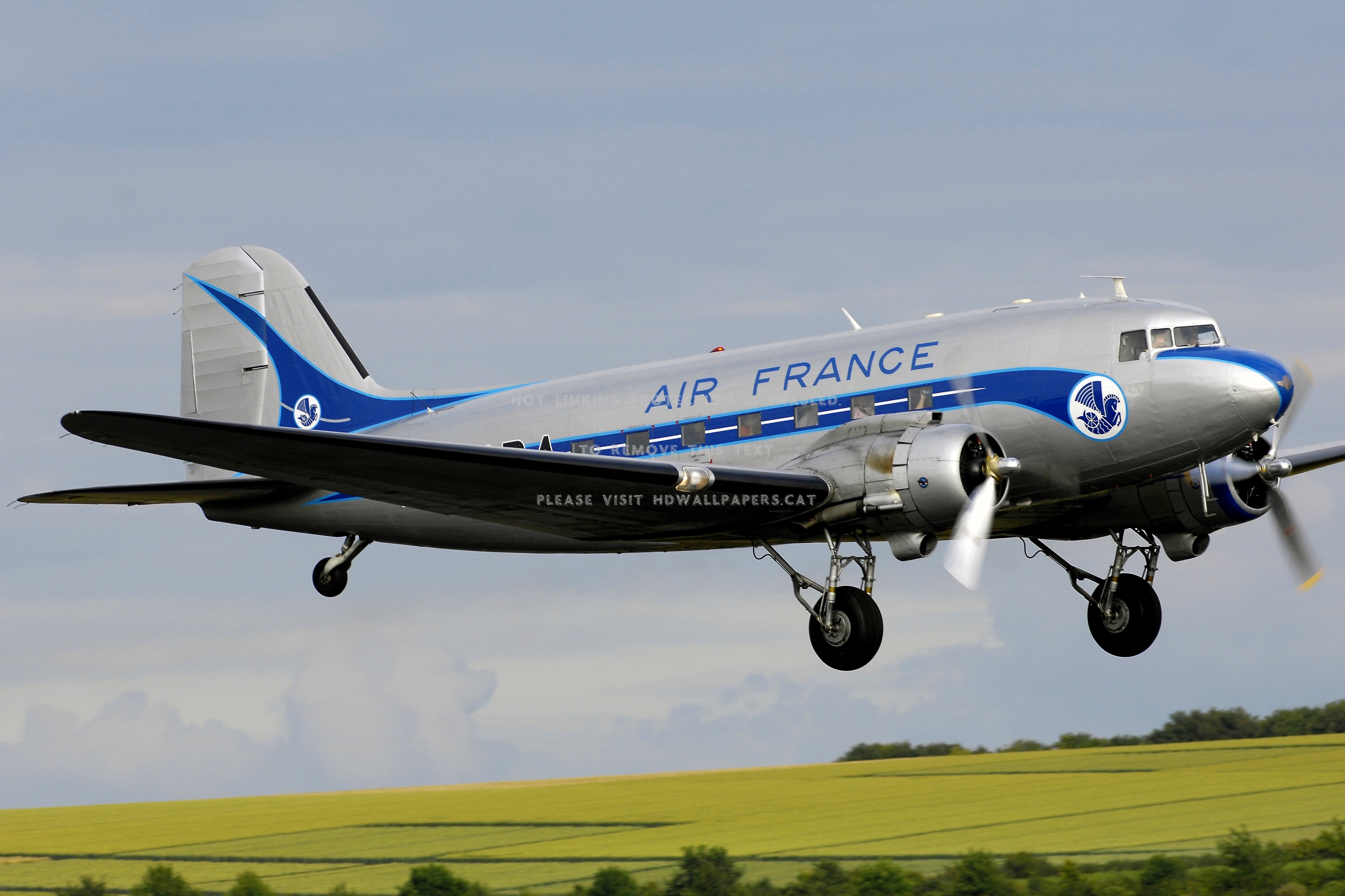 Dc3 Dakota Air France Airplane Vintage Wwii