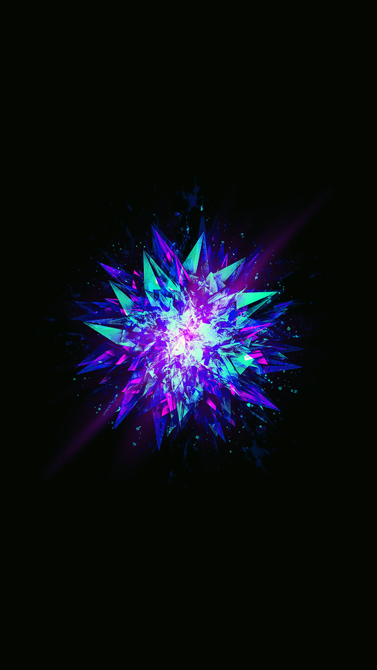 iPhone 6 wallpaper. fractal blast minimal dark abstract illustration art blue