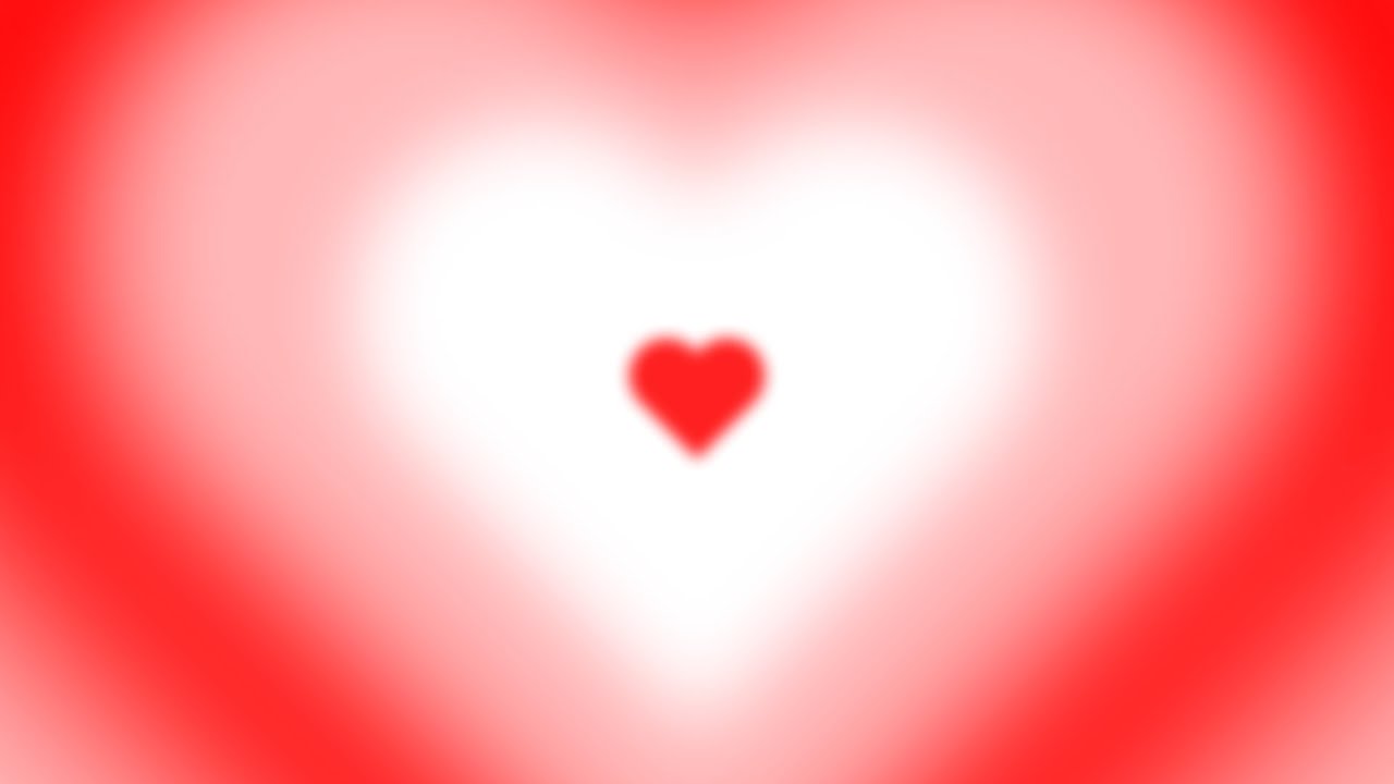 Blurred White and Red Y2k Lights Heart Background.. 1 Hour Looped HD