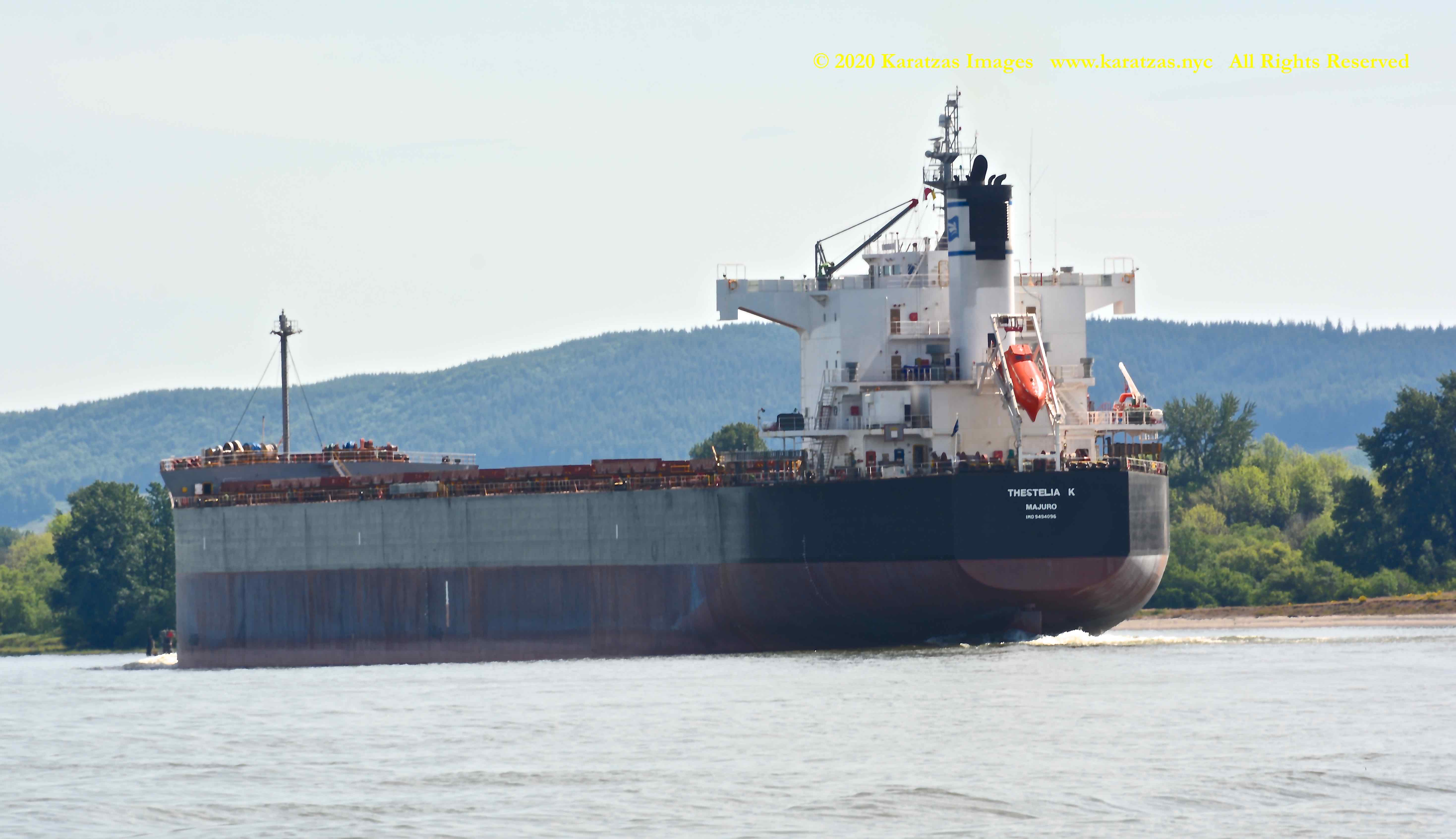 image of Kamsarmax Bulker MV 'Thestelia K' at Port Kalama, Washington State. Karatzas Photographie Maritime
