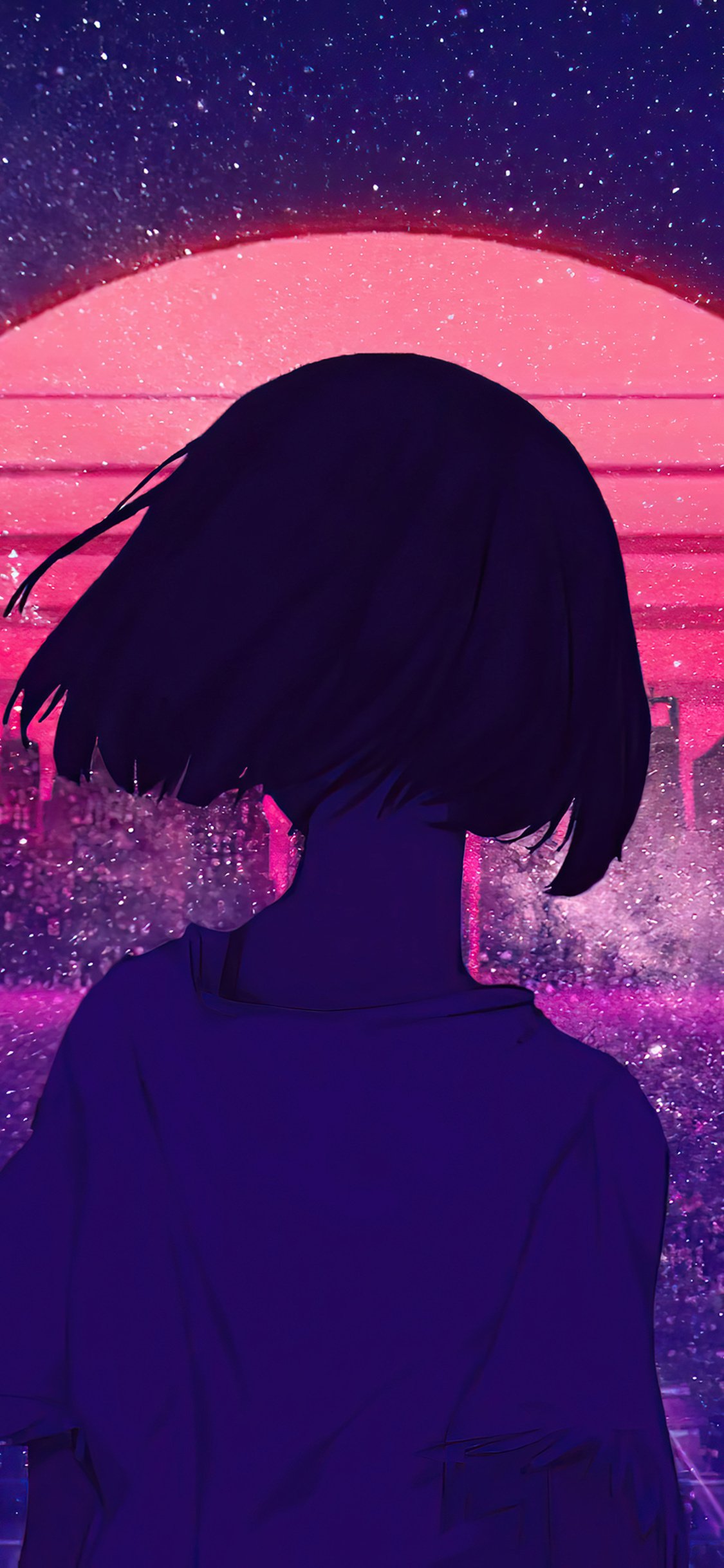 Synthwave Night Sunset Anime Girl 4k iPhone XS, iPhone iPhone X HD 4k Wallpaper, Image, Background, Photo and Picture