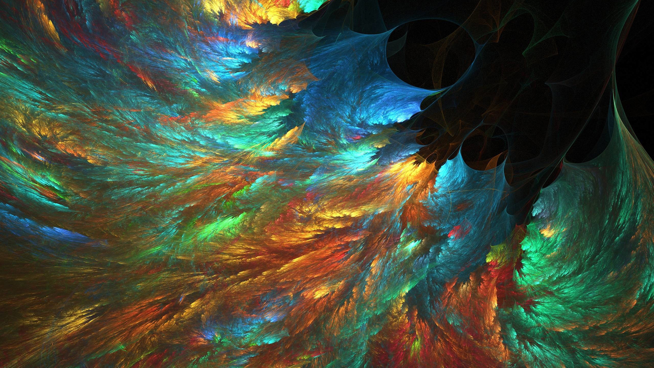 Colorful Fractal Feather Art HD Abstract Wallpaper