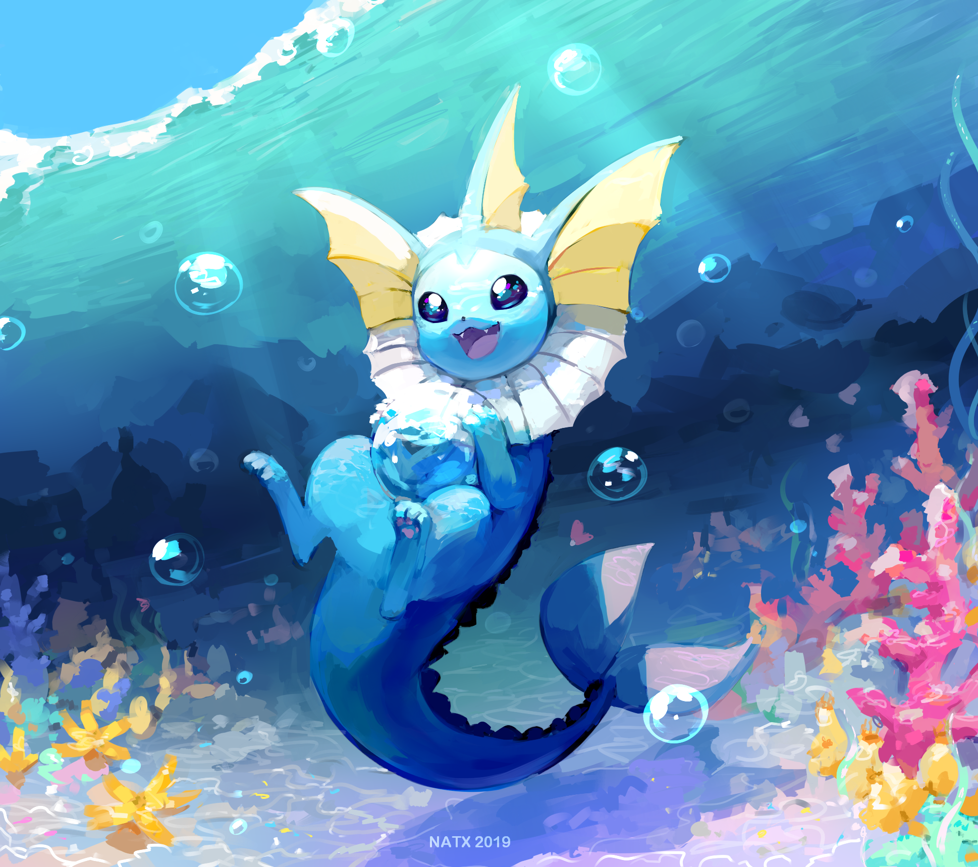 Vaporeon Redraw! By Natx Chan. Cute Pokemon Wallpaper, Pokemon Eeveelutions, Pokemon Eevee