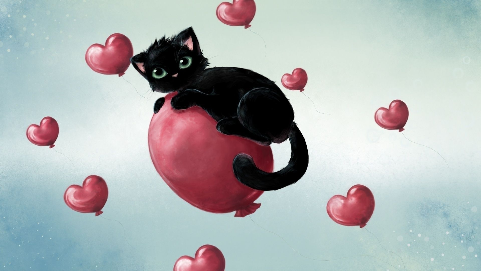 Cat Hearts Wallpaper