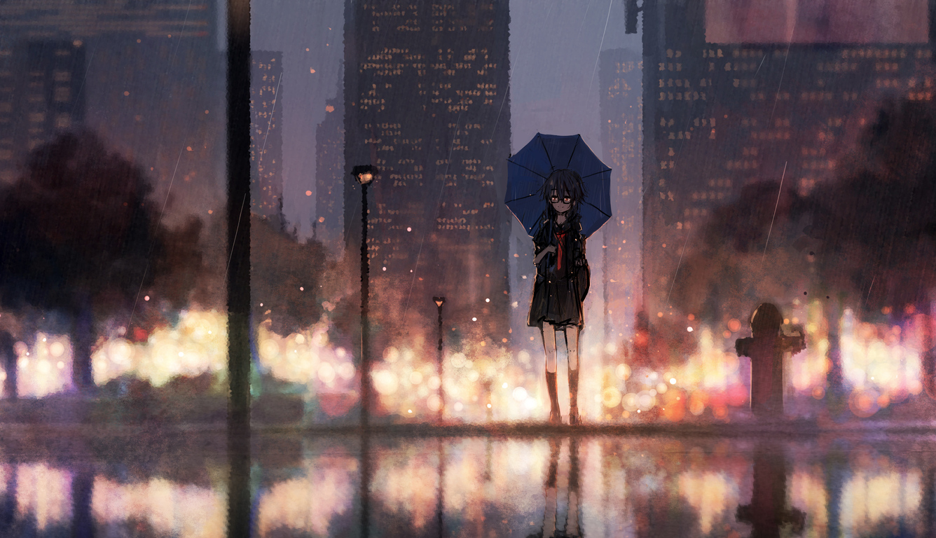 Anime Girl Rain Umbrella Laptop HD HD 4k Wallpaper, Image, Background, Photo and Picture