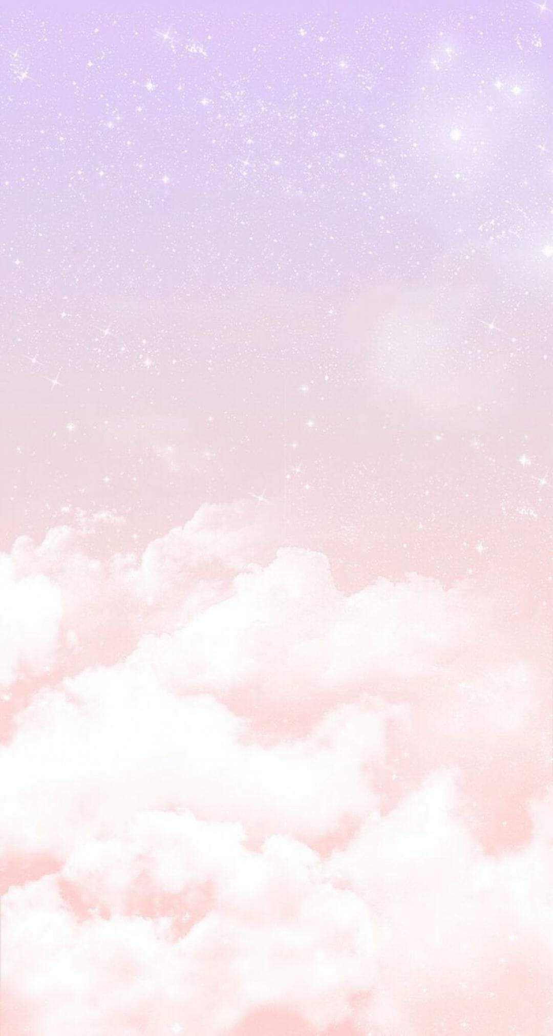 Pastel lilac pink clouds stars iphone wallpaper phone background (2022)