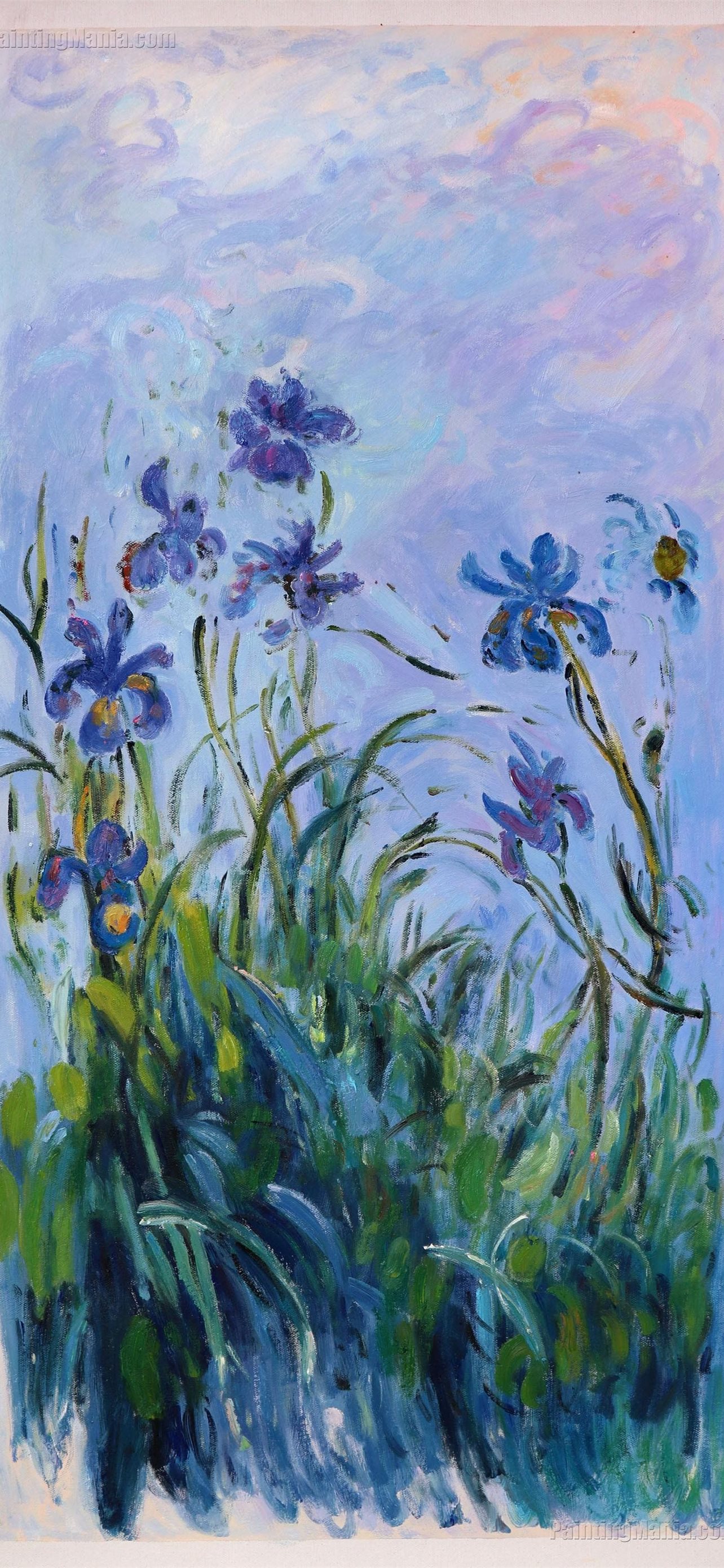 Lilac Irises Claude Monet hand painted oil paintin. iPhone Wallpaper Free Download