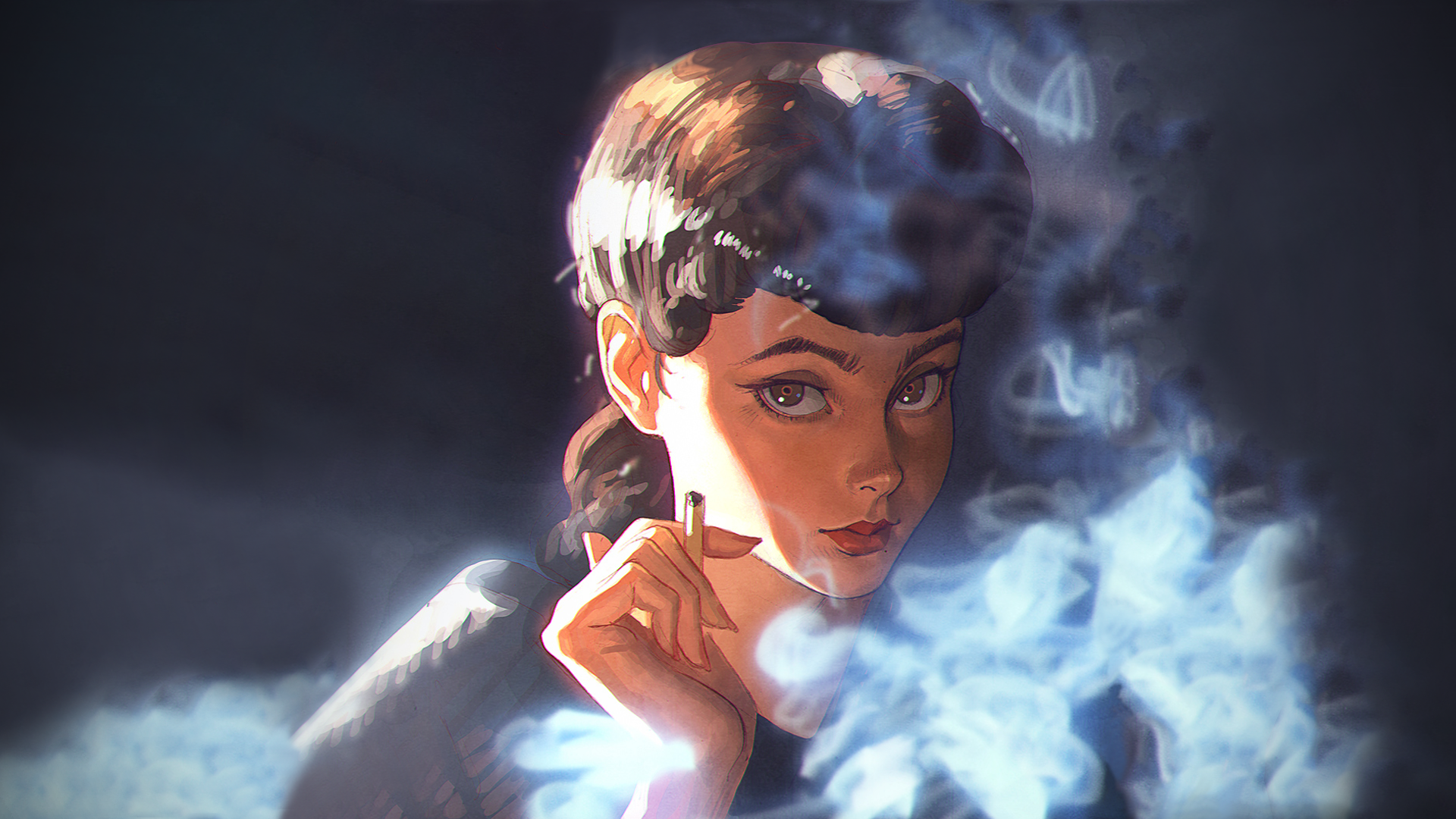 Desktop Wallpaper Blade Runner, Retro Girl, HD Image, Picture, Background, Pbd1nm