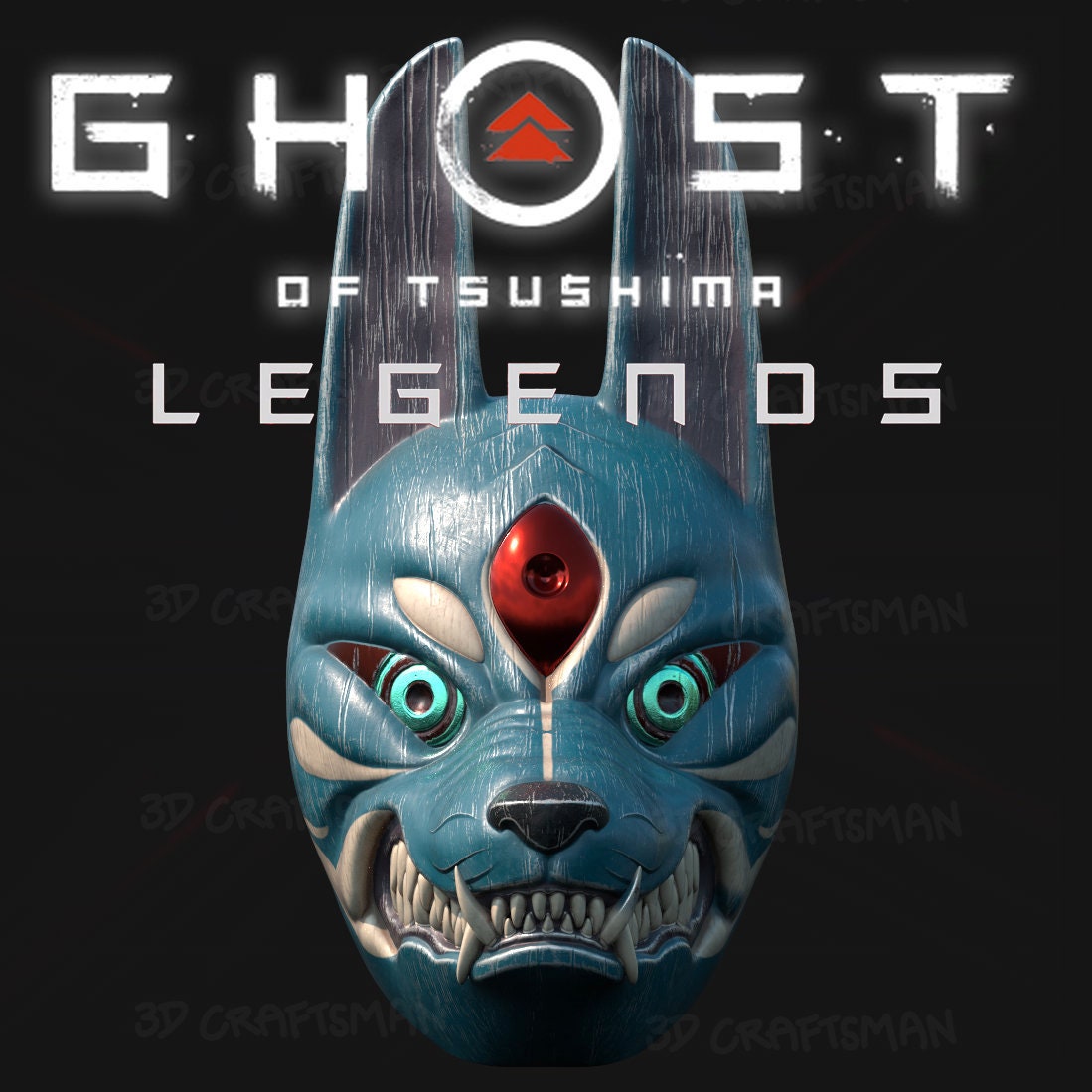 Dog Mask Cosplay GHOST OF TSUSHIMA Assassin 3D Print and Low