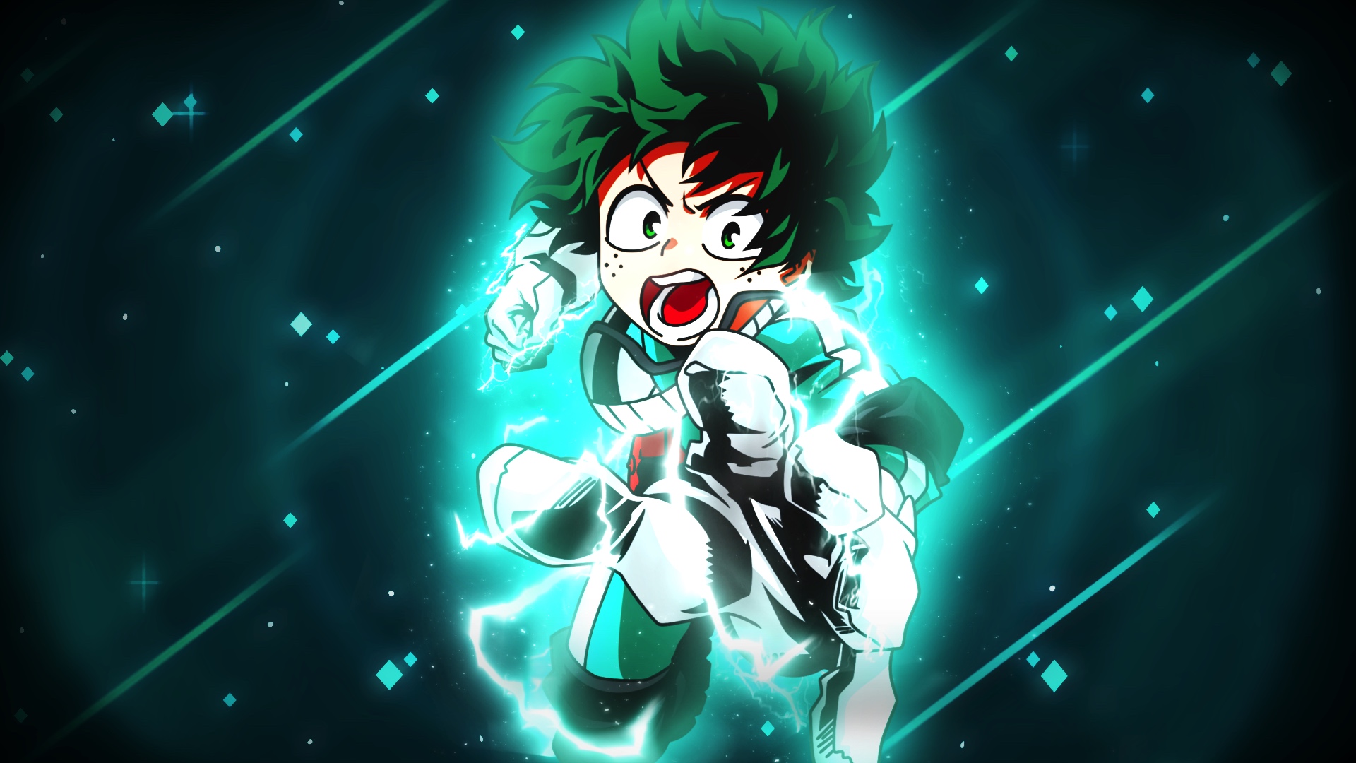 Desktop Wallpaper Izuku Midoriya, Green Hair, Angry, Anime Boy, HD Image, Picture, Background, 4a6435