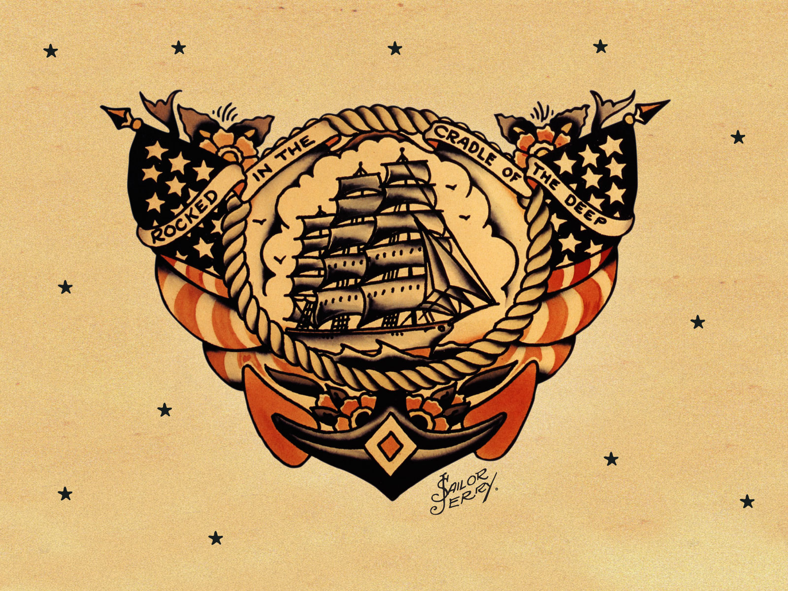 Free download Full Sail Tattoo Sailor Jerry [1600x1200] for your Desktop, Mobile & Tablet. Explore Old School Desktop Wallpaper. Back to School Desktop Wallpaper, Schools Out Wallpaper, Elementary School Desktop Wallpaper