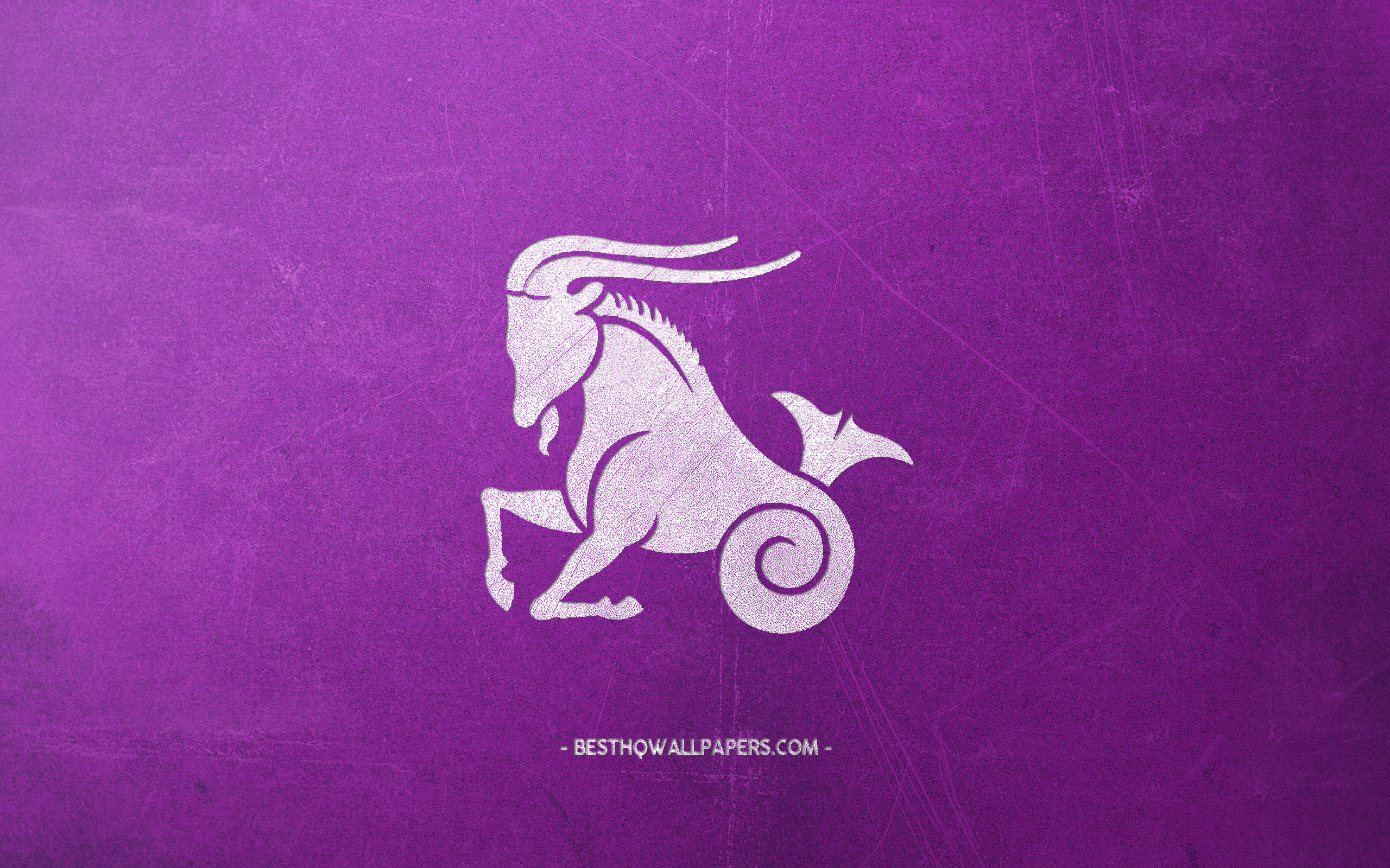 Download wallpaper Capricorn zodiac sign, purple retro background, Capricorn Horoscope sign, retro style, creative art, zodiac signs, Capricorn for desktop with resolution 2560x1600. High Quality HD picture wallpaper