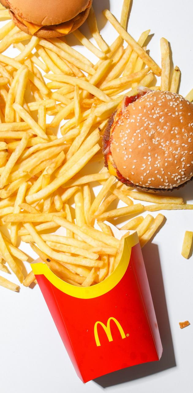 Burger and fries wallpaper