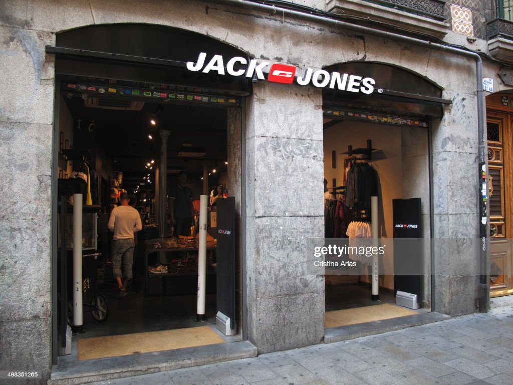 Shop of Jack Jones on the street Fuencarral in Madrid, Jack Jones is. News Photo