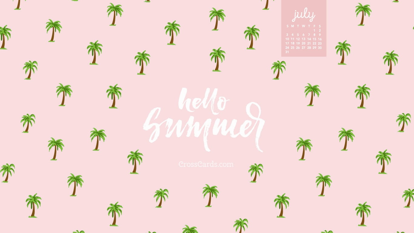 July 2016 Summer Desktop Calendar- Free July Wallpaper