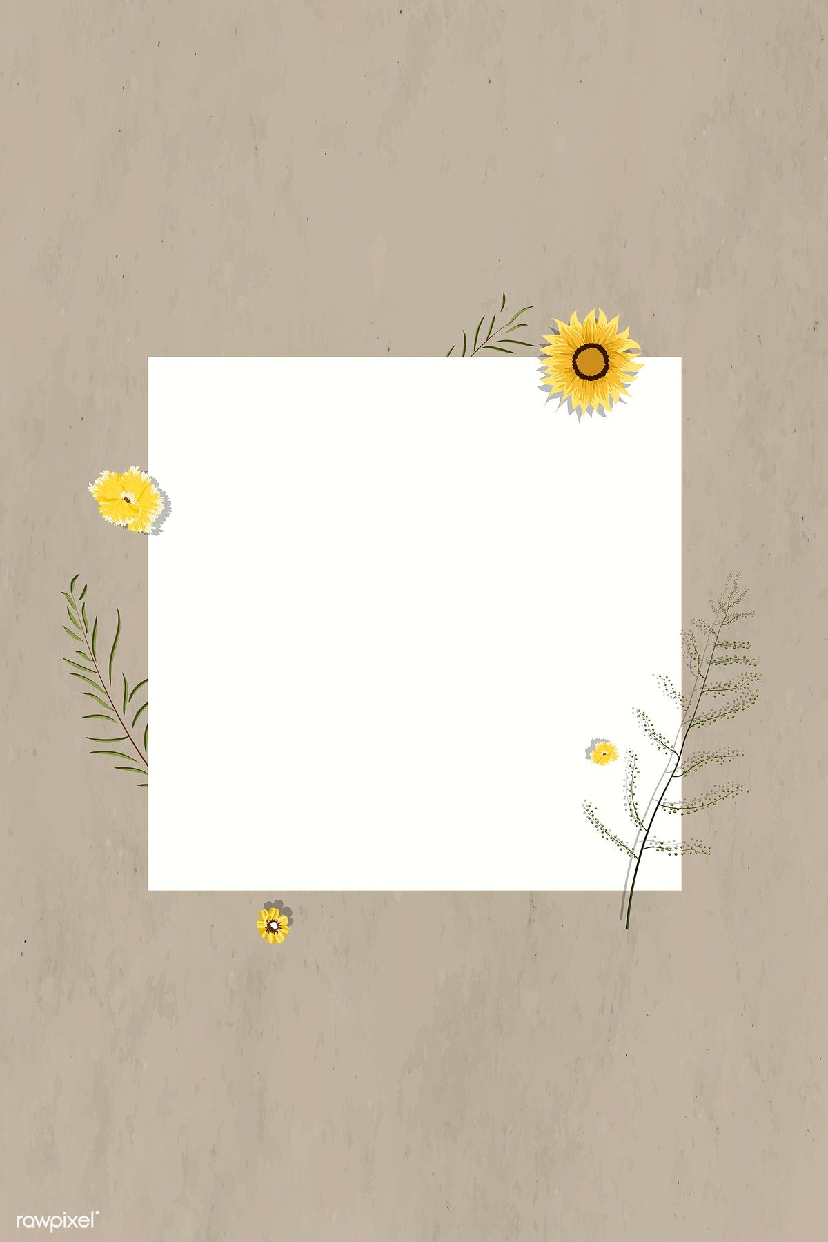 Download premium vector of Blank square sunflower frame vector by Aew about autumn, sunflower,. Photo collage , Instagram frame , Instagram frame