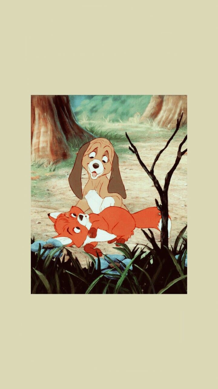 The Fox And The Hound. O cão e a raposa Wallpaper. iPhone wallpaper cat, Disney paintings, Cartoon wallpaper